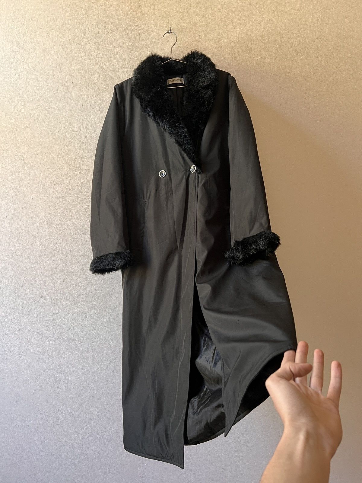 Balmain Vintage Balmain Black Fur Trench Coat Size S / US 4 / IT 40 - 8 Thumbnail