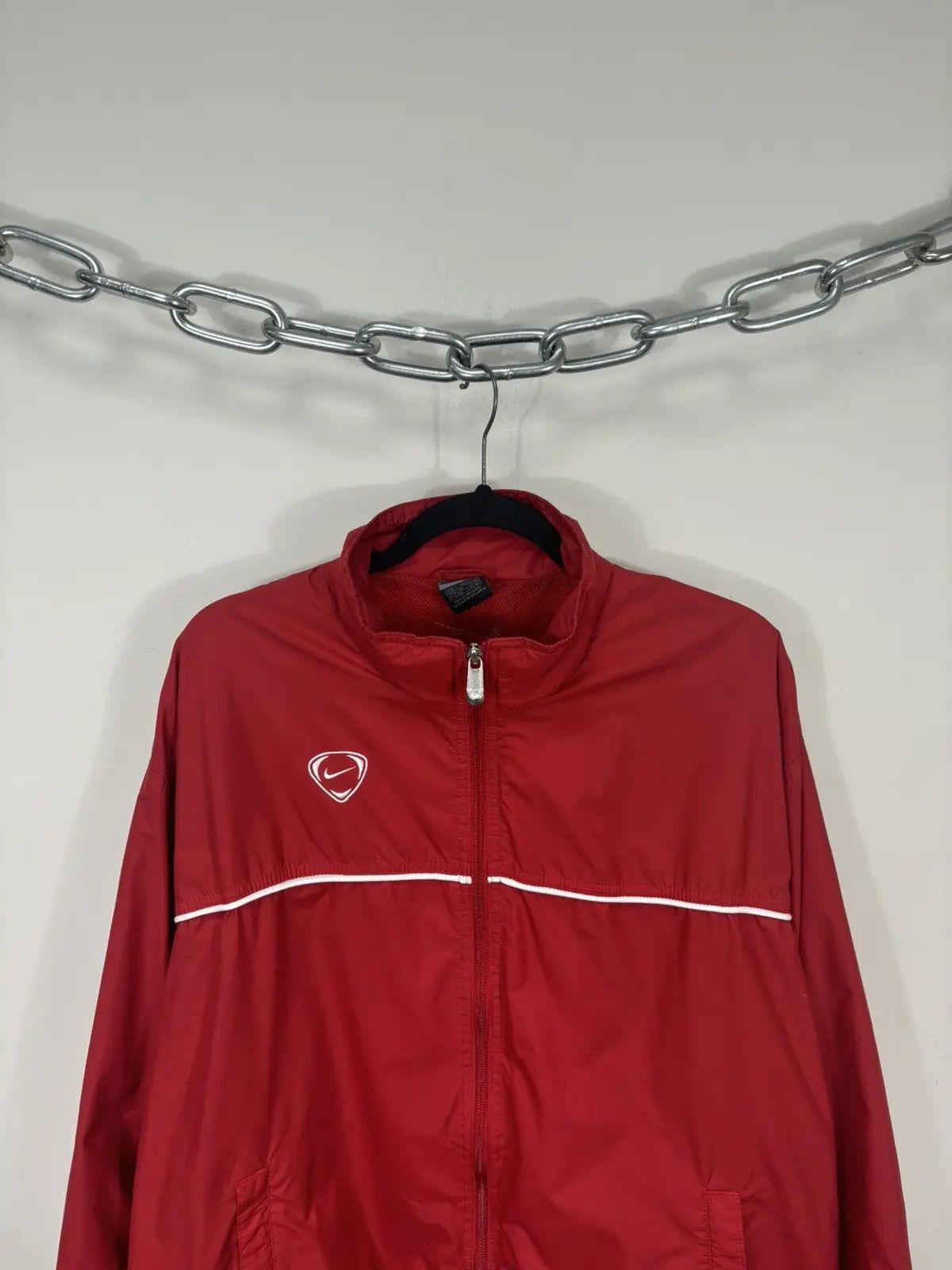 Nike × Vintage Vintage Nike Y2K Full Zip Retro Hype Nylon Track Top Jacket Size US L / EU 52-54 / 3 - 3 Thumbnail