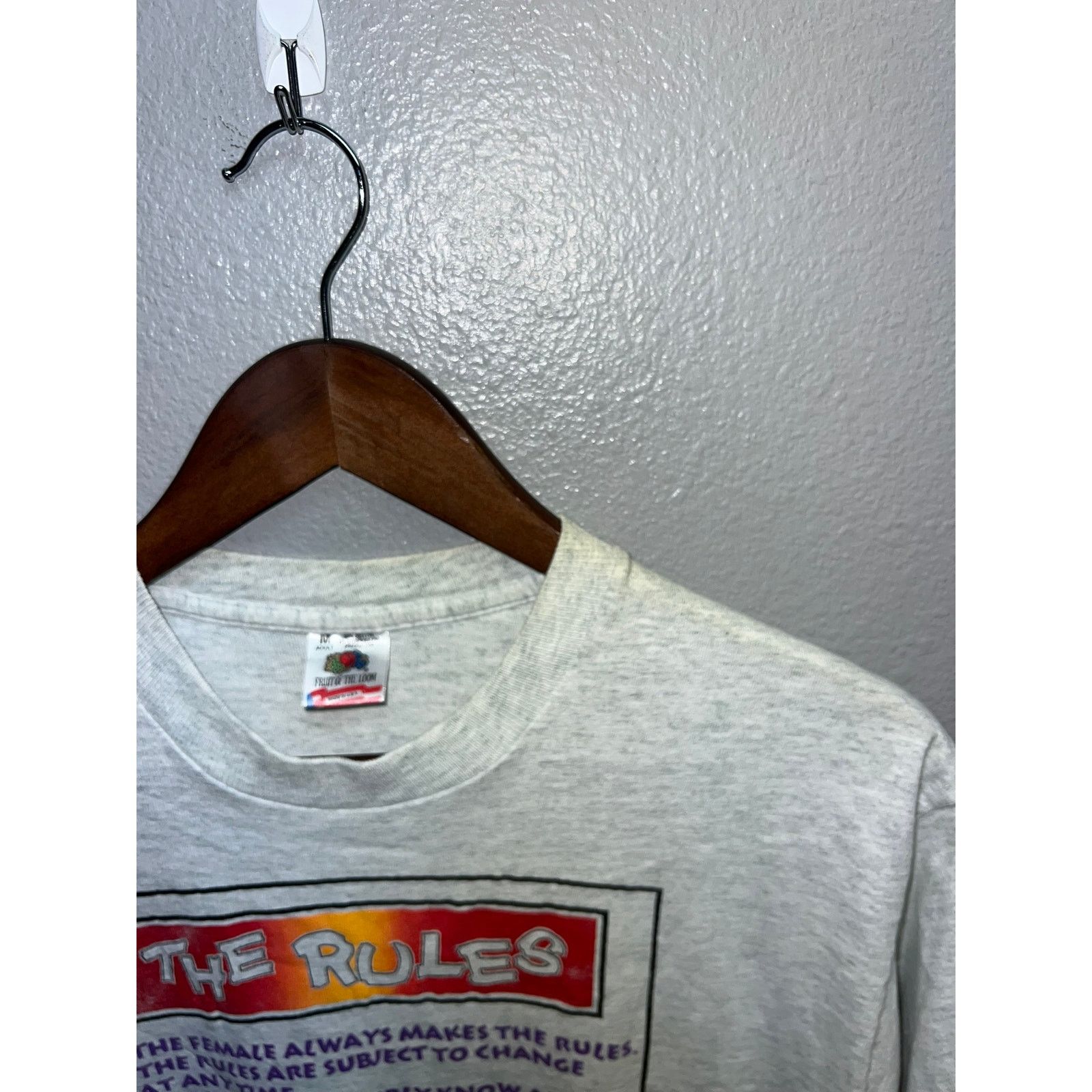 Fruit Of The Loom Vintage The Rules Shirt The Female Is Never Wrong Tee 90s M Size US M / EU 48-50 / 2 - 7 Thumbnail