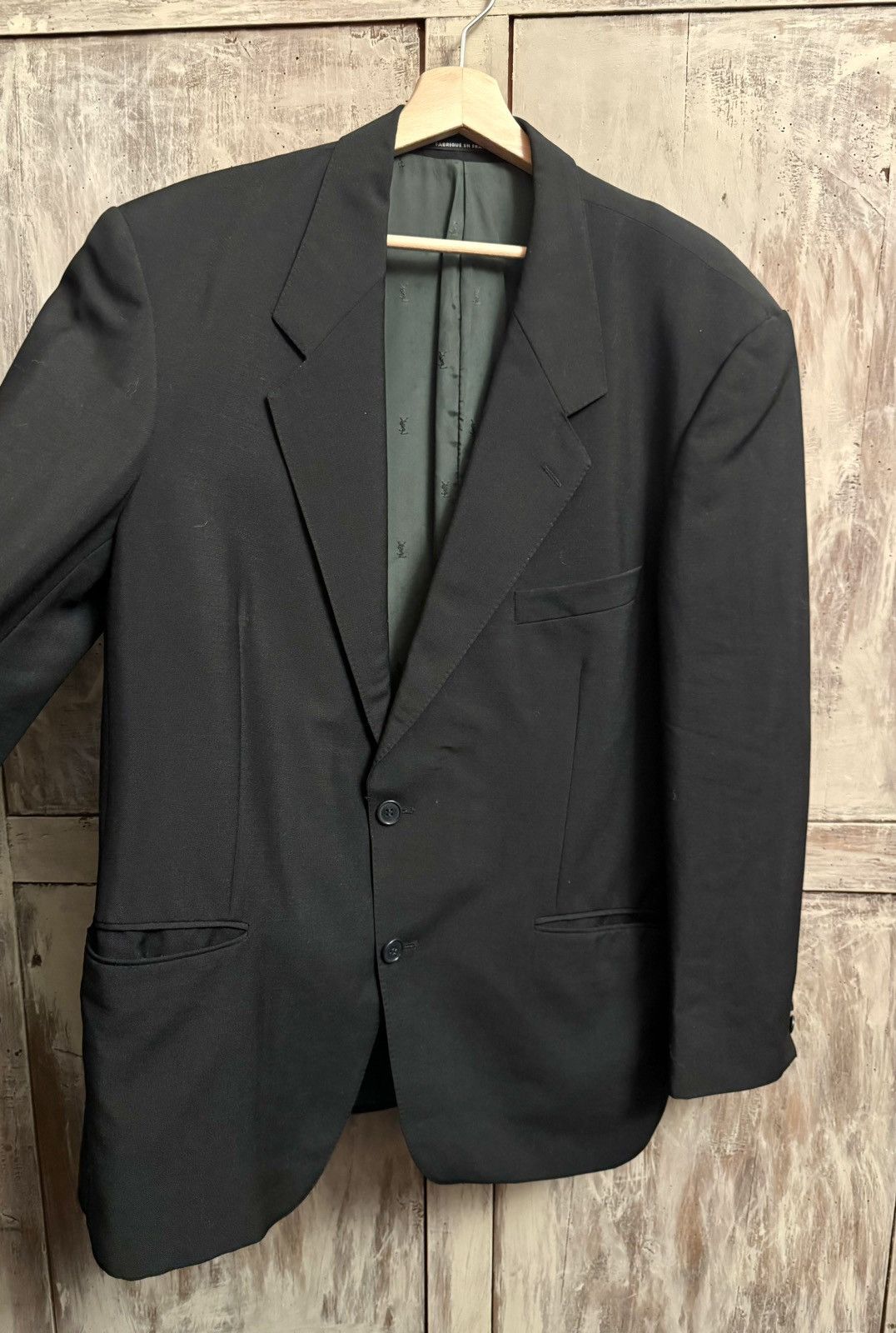 Yves Saint Laurent vintage yves saint laurent black wool blazer jacket Size 50R - 6 Thumbnail