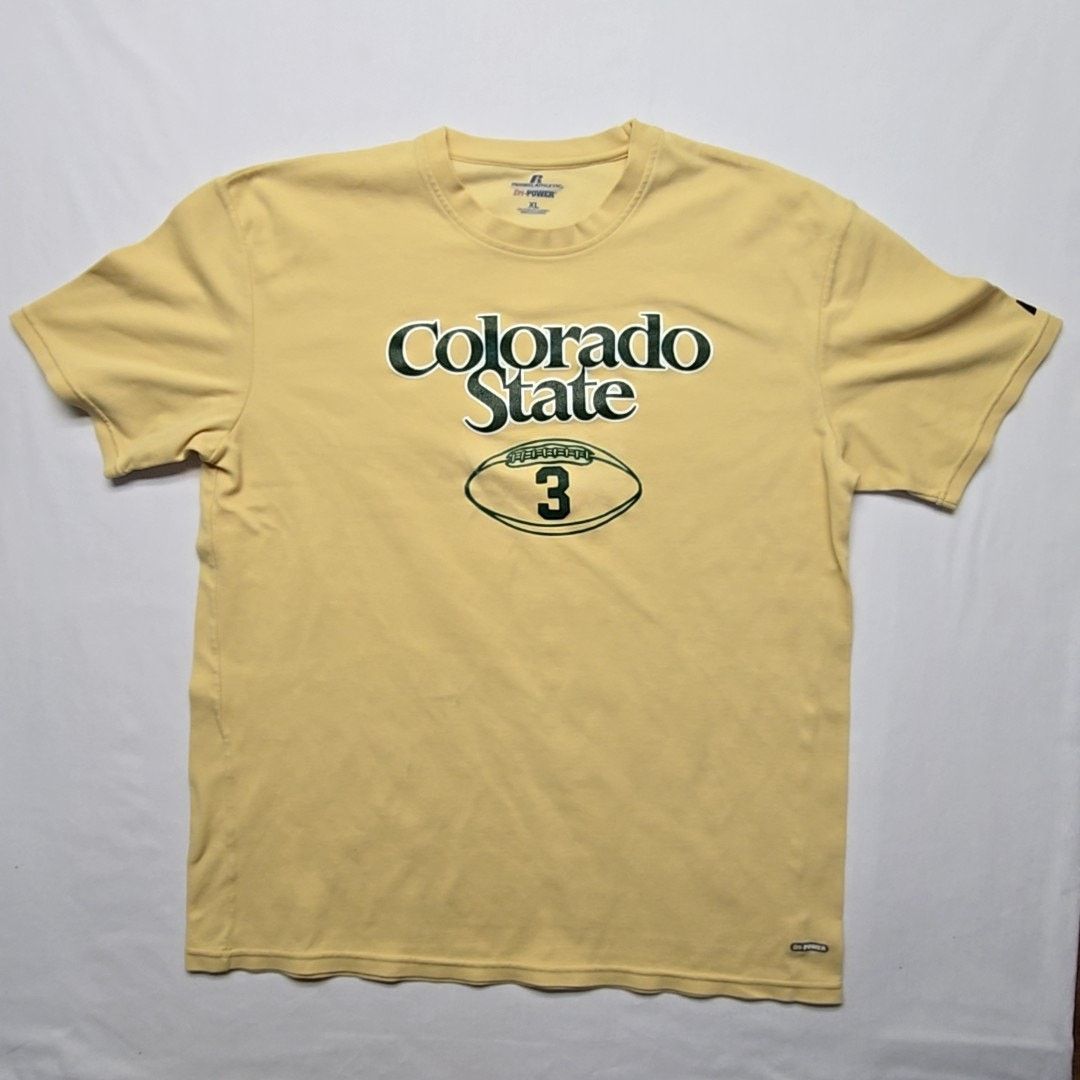 Russell Athletic Colorado State Football Shirt Yellow XL College Sport Tee Size US XL / EU 56 / 4 - 1 Thumbnail