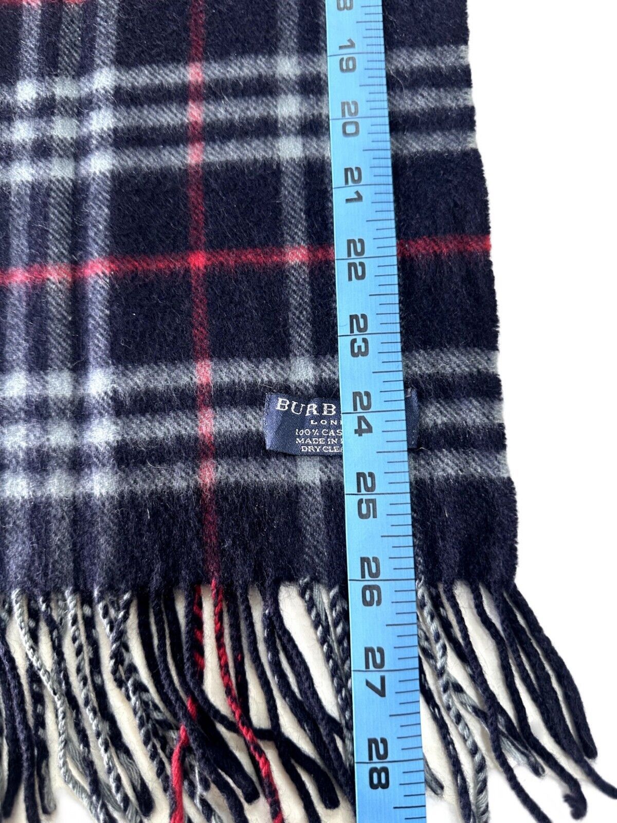 Burberry Burberry Vintage Unisex Scarf Navy Blue 100% Cashmere Size ONE SIZE - 6 Thumbnail