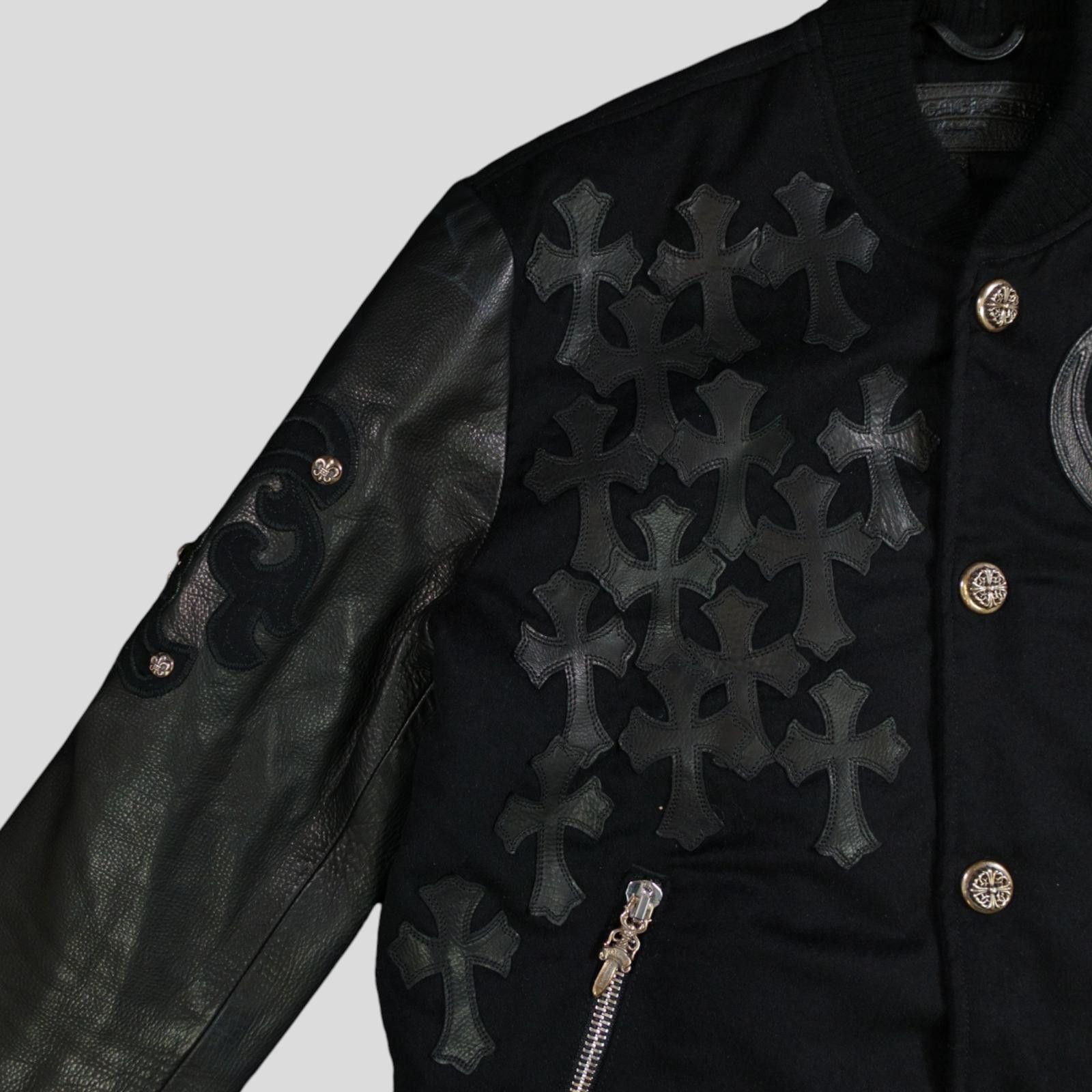 Chrome Hearts Chrome Hearts Cross Patch Varsity Jacket in Black Size US S / EU 44-46 / 1 - 4 Thumbnail