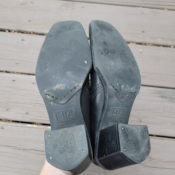 Vintage Vintage 90s y2k MIA Square Toe Chunky Heel Black Leather Low Size US 7.5 / IT 37.5 - 6 Thumbnail