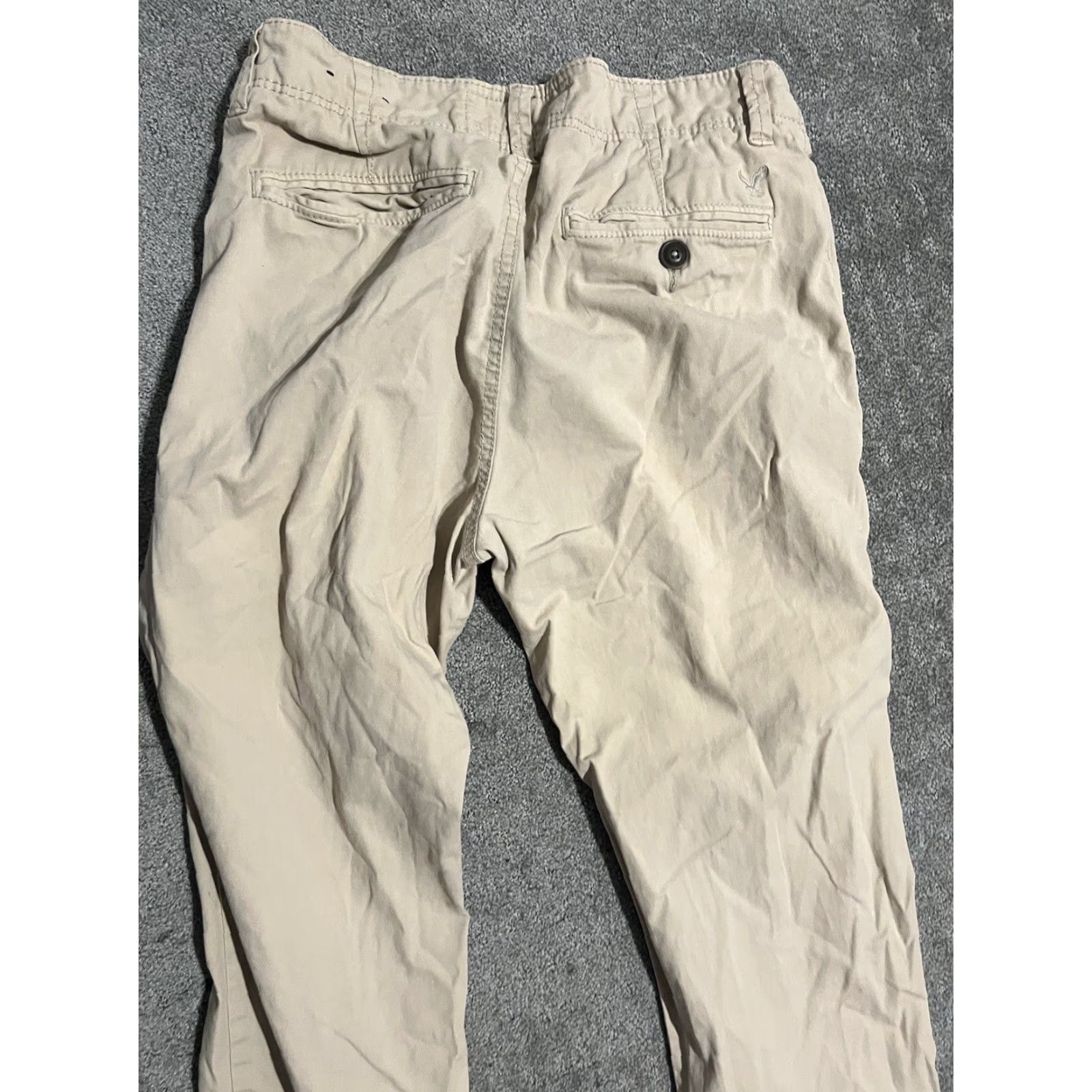 American Eagle Outfitters American Eagle Core Flex Pants Mens 30 Slim Fit Chino Beige Cotton Stretch Flat Front Zipper Straight Leg Size US 30 / EU 46 - 3 Thumbnail