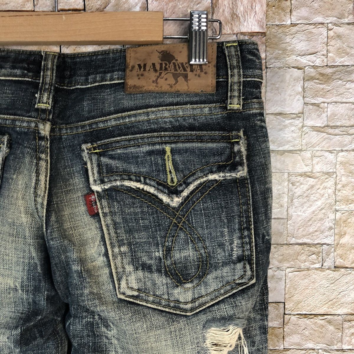Japanese Brand Maraxia Black Distressed Denim Pants #A1015 Size 27" / US 4 / IT 40 - 19 Thumbnail