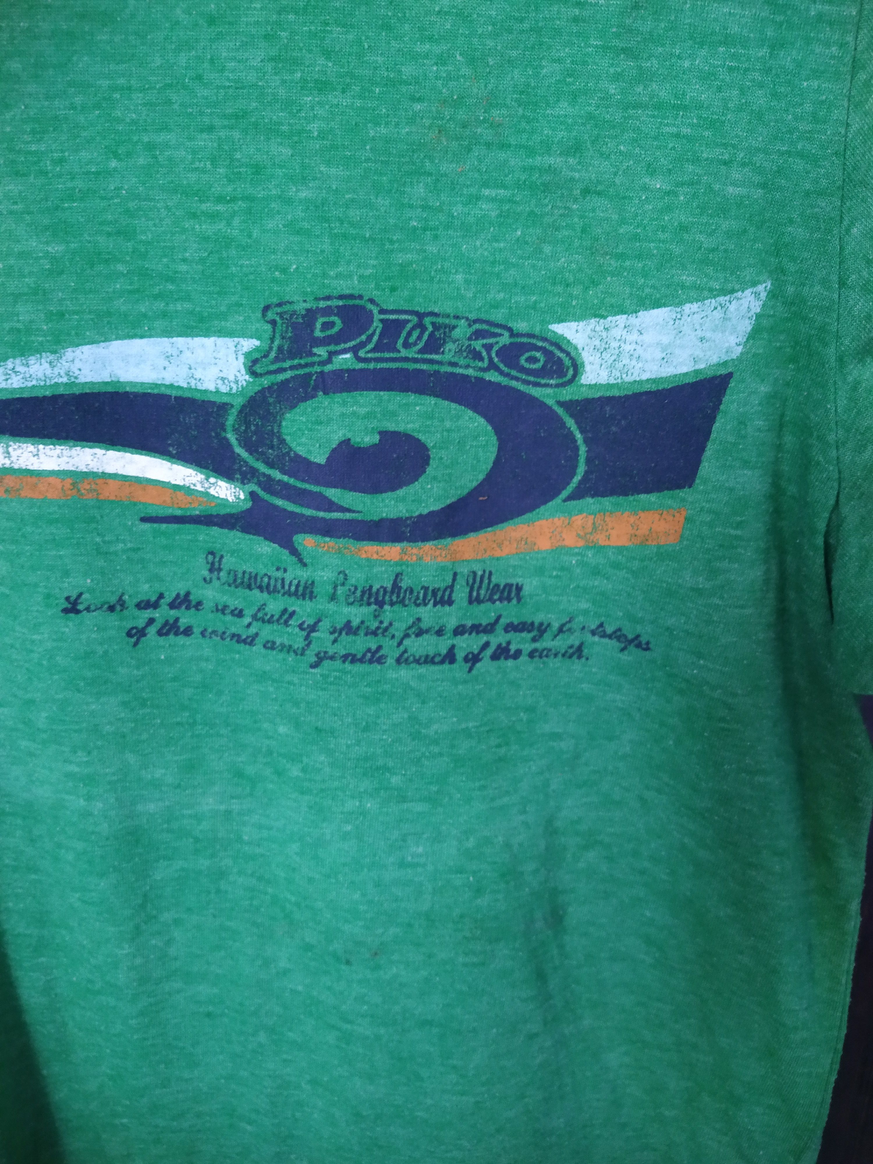 Vintage Piko Green V-Neck Palm Tree Graphic Tee Size US M / EU 48-50 / 2 - 5 Thumbnail