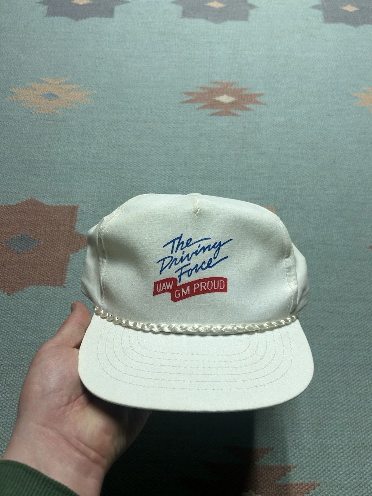 Vintage Vtg SnapBack hat UAW the driving force GM union proud USA Size ONE SIZE - 2 Thumbnail