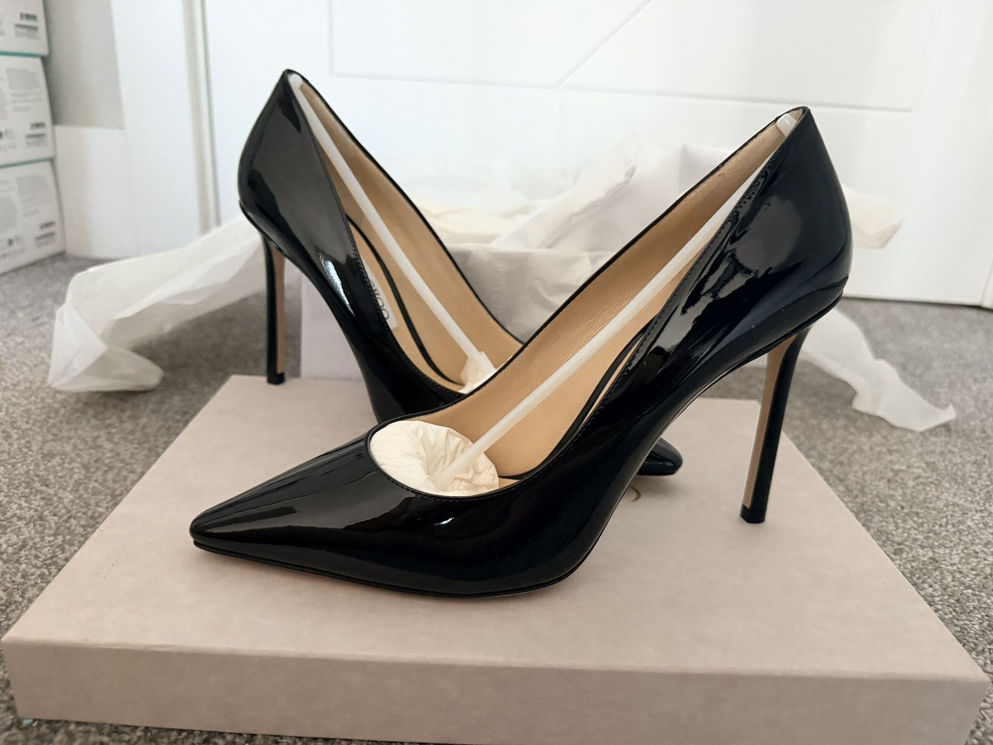 Jimmy Choo Jimmy Choo Romy 85 Black Size 39 EU Size US 9 / IT 39 - 1 Thumbnail