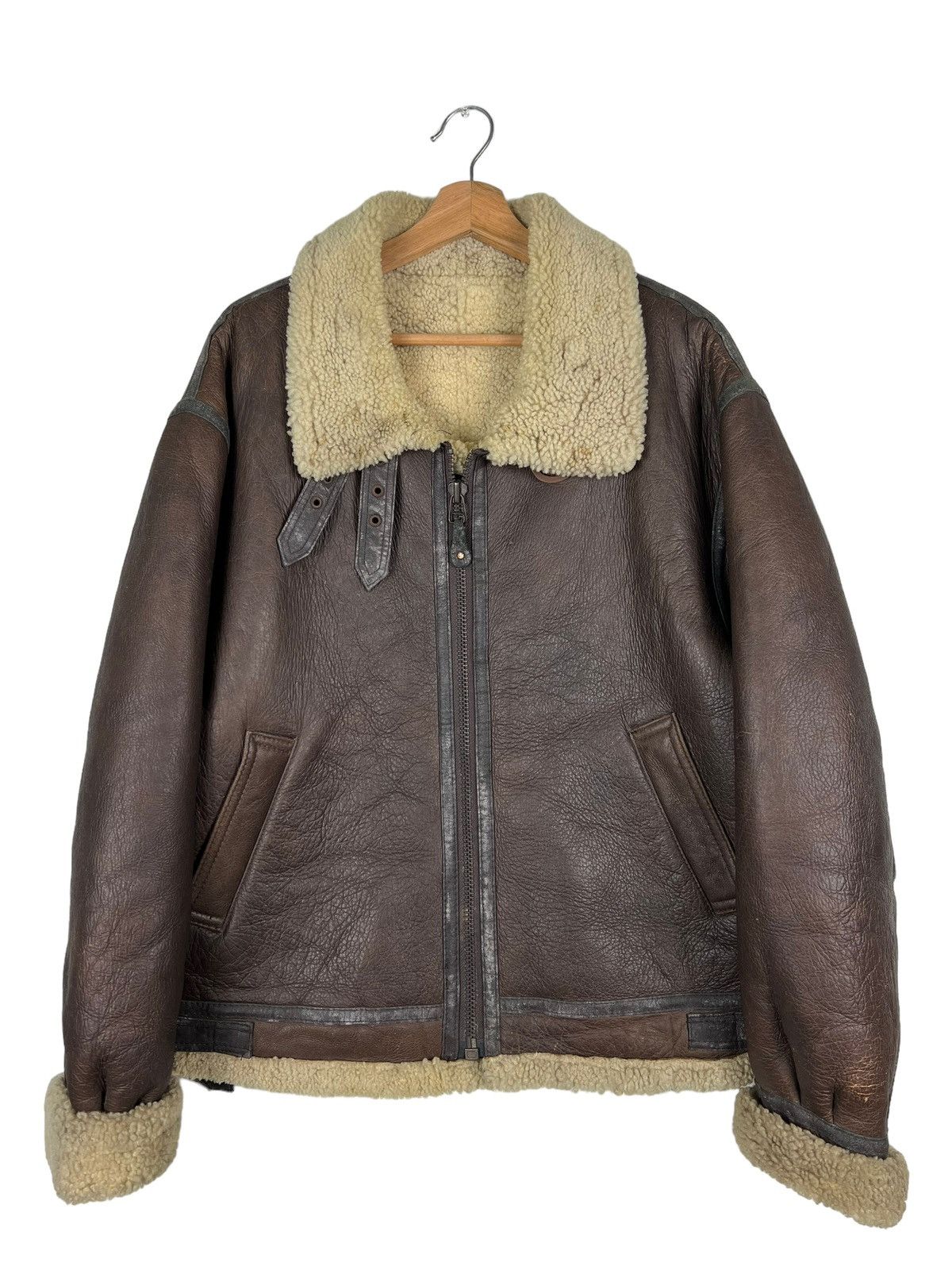 Vintage 🔥 VINTAGE B-3 SHEARLING LEATHER JACKET Size US M / EU 48-50 / 2 - 2 Thumbnail