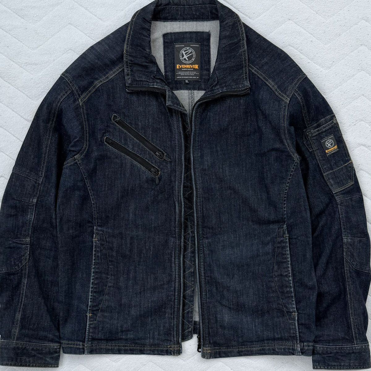 Japanese Brand Evenriver Workwear Denim Jacket Utility Mechanic Biker Size US XL / EU 56 / 4 - 3 Thumbnail