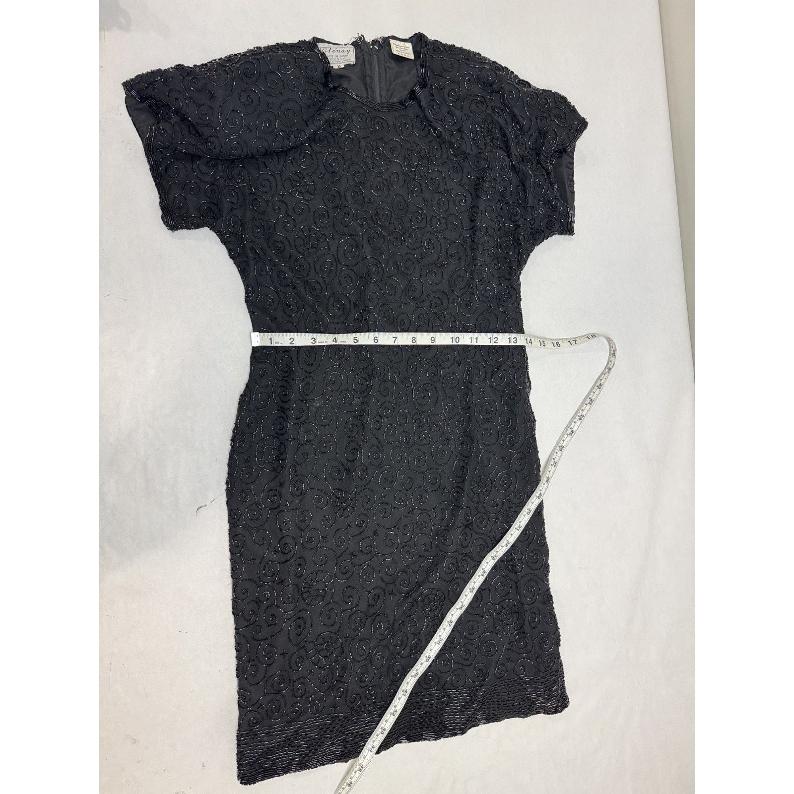 Other Vintage 1980s Pure Silk Beaded Dress Black Whimsigoth Dress Size S / US 4 / IT 40 - 7 Thumbnail