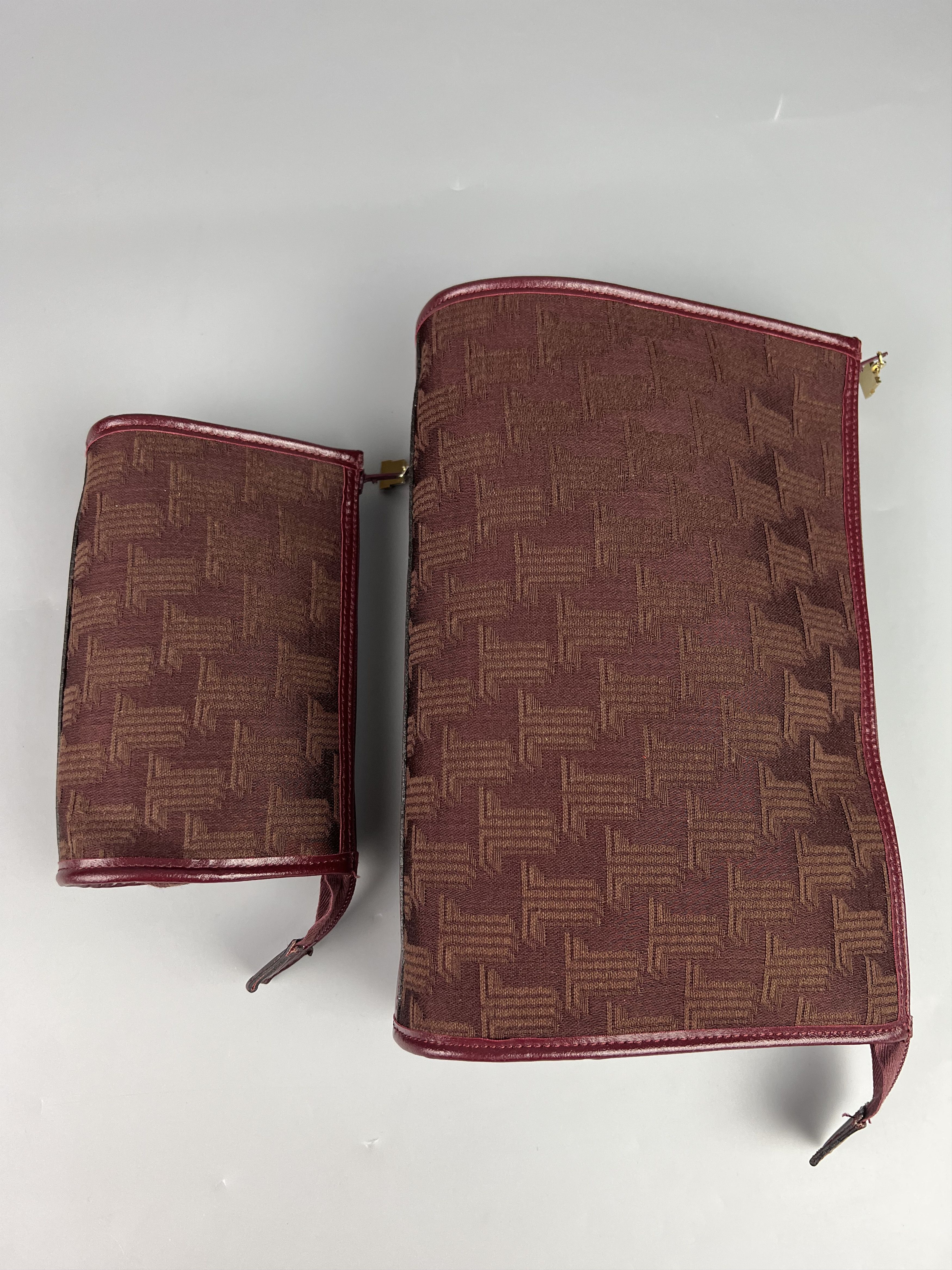 Lanvin Lanvin Set Monogram Logo Canvas Leather Clutch Cosmetic Bag Size ONE SIZE - 4 Thumbnail