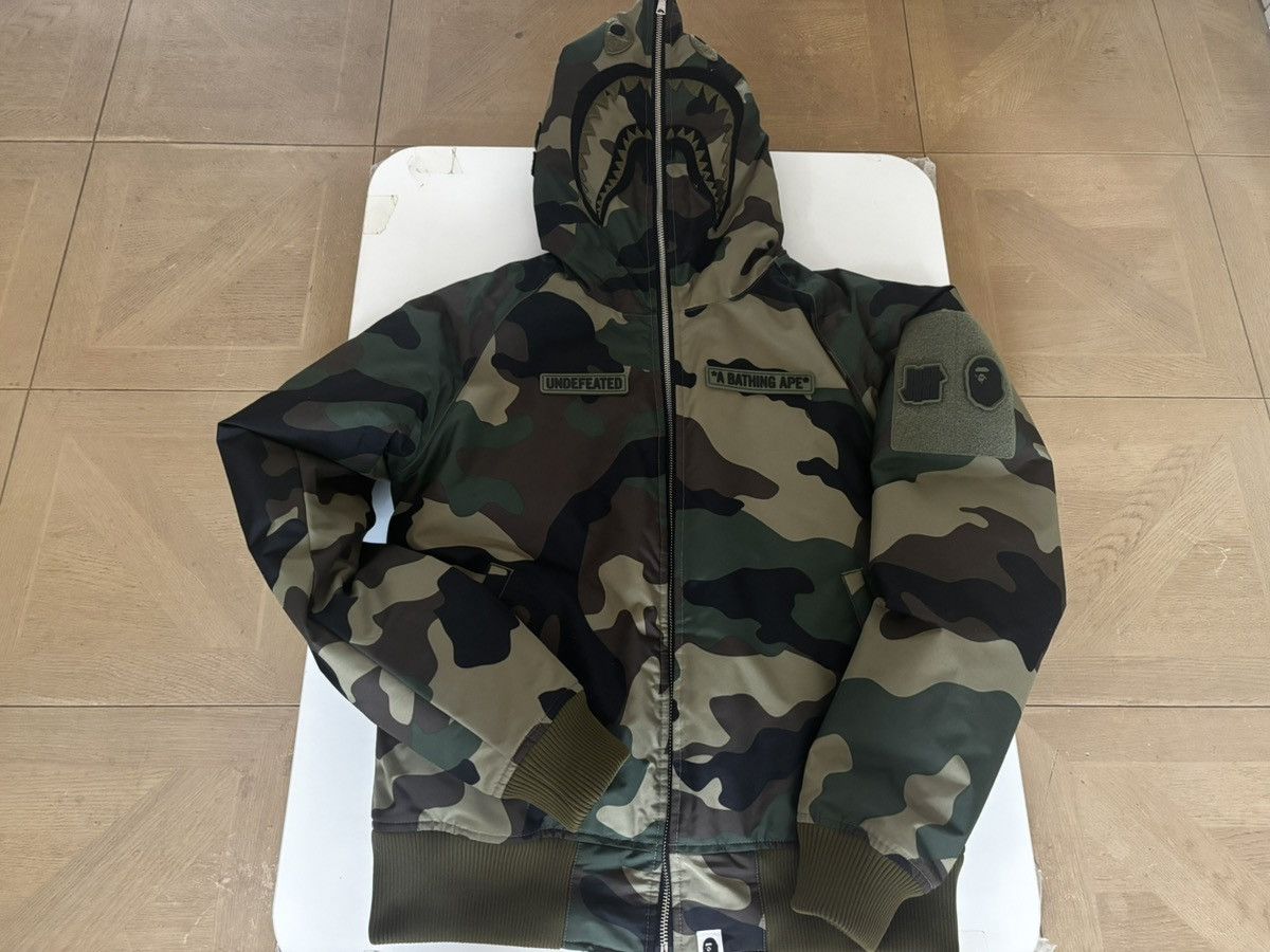 Bape Ape bape x undefeated woodland camo shark down Jacket S Size US S / EU 44-46 / 1 - 1 Thumbnail