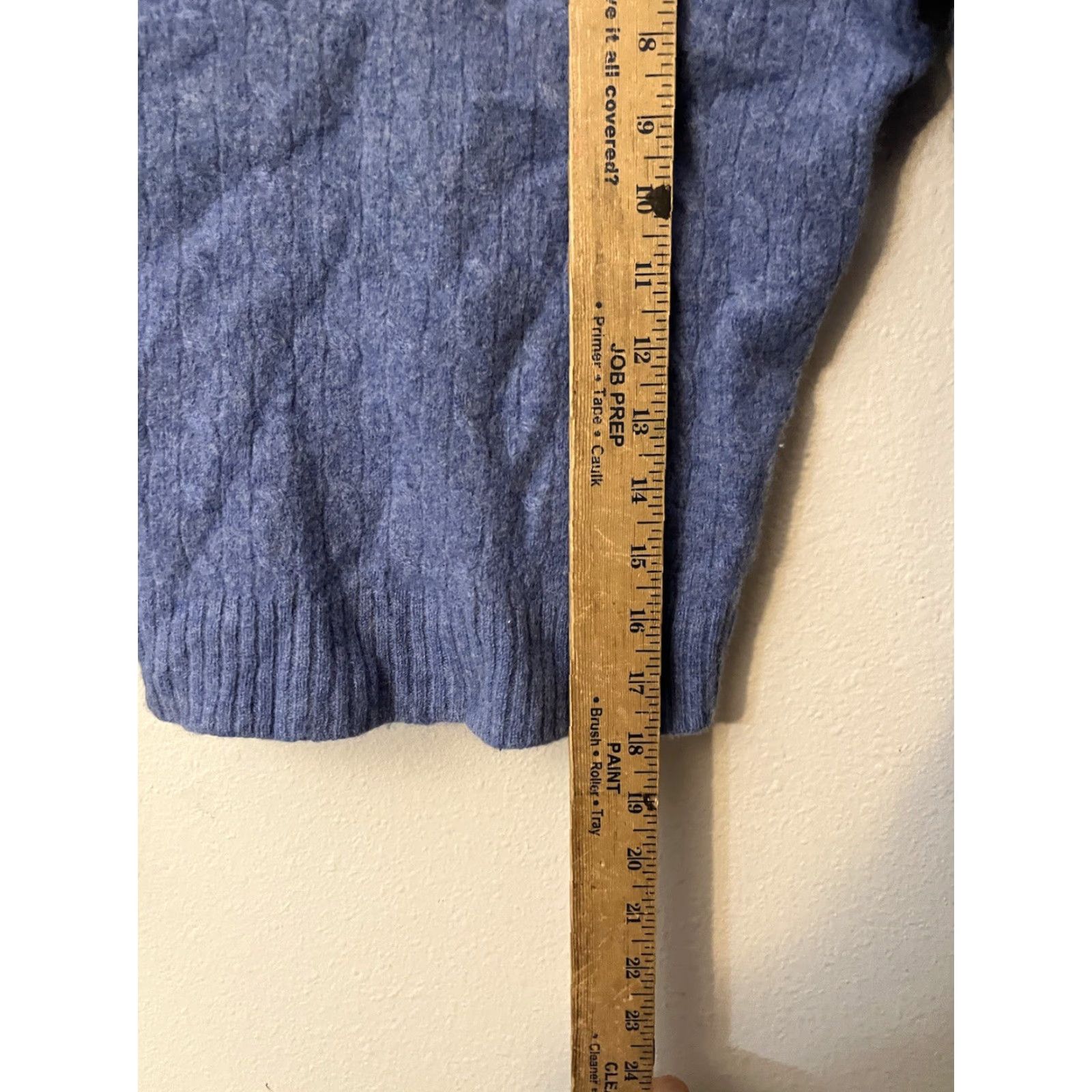 Polo Ralph Lauren Ralph Lauren Sport Sweater Womens Large Blue Cable-Knit V-Neck 100% Merino Wool Pullover Adult Regular Shirt/Top Size L / US 10 / IT 46 - 5 Thumbnail