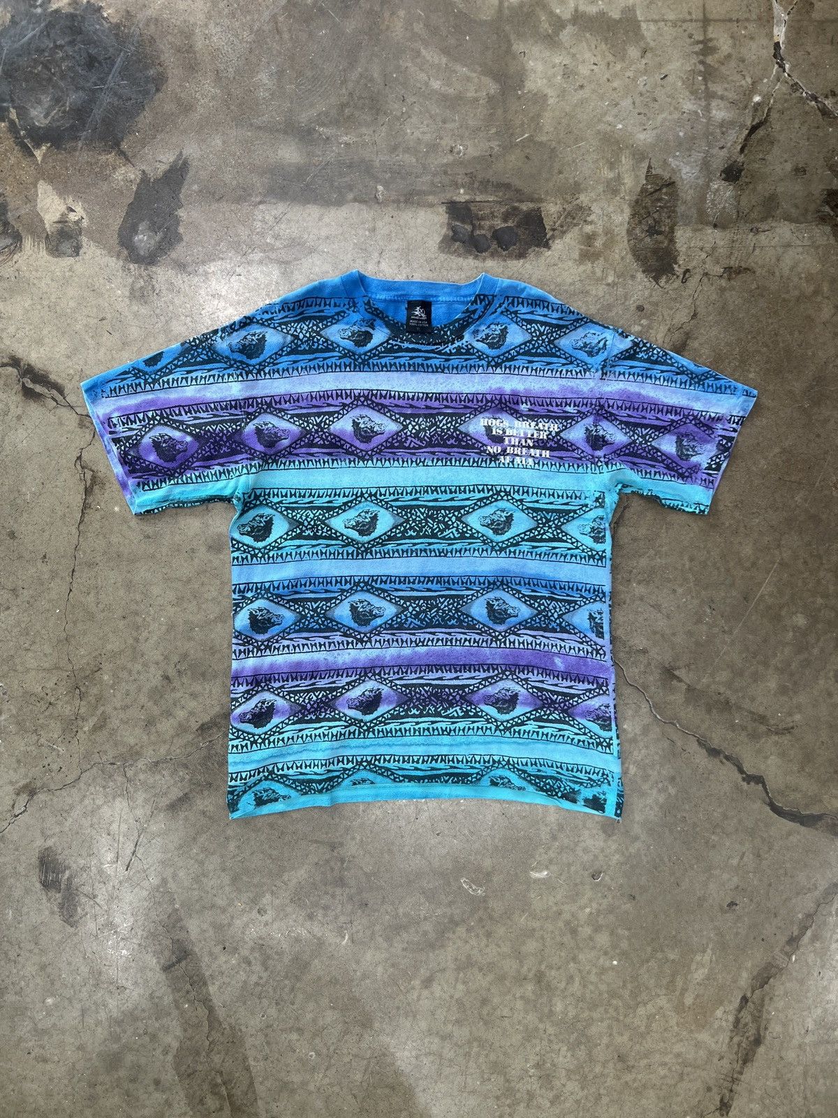 Harley Davidson Vintage AOP Tribal Tie Dye Hog Saloon Motorcycle surf Tee XL Size US XL / EU 56 / 4 - 5 Thumbnail