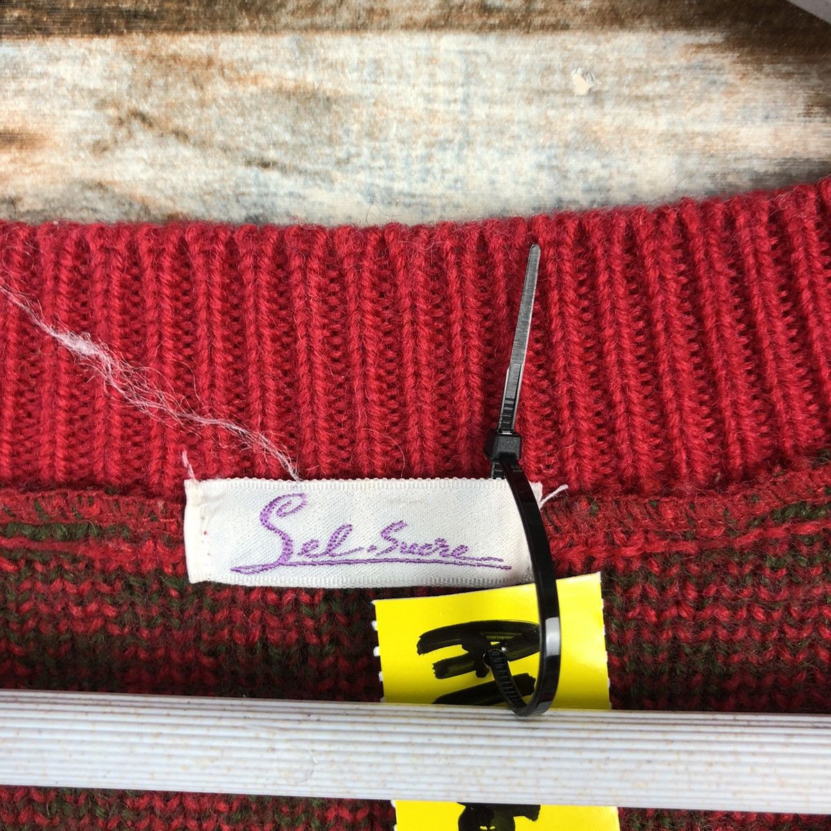 Homespun Knitwear × Japanese Brand × Vintage Self Suece Red vintage Knitwear #A1706 Size S / US 4 / IT 40 - 9 Thumbnail