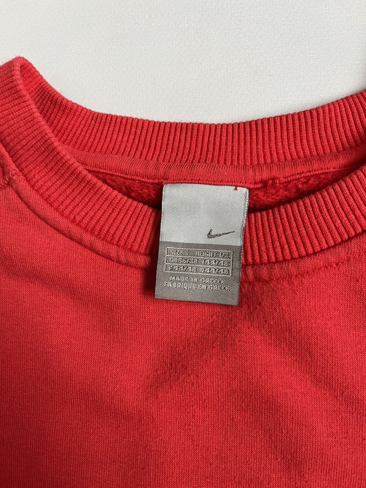 Nike × Vintage Vintage Y2K Unisex Nike Big Swoosh Red Sweatshirt Size US M / EU 48-50 / 2 - 6 Thumbnail