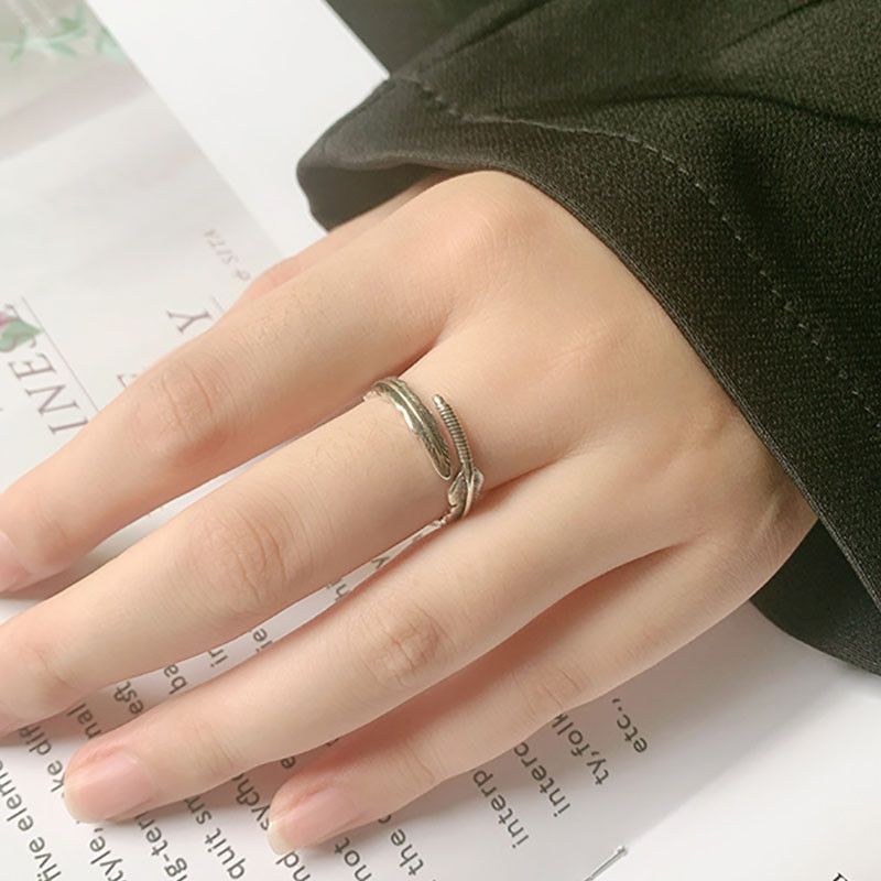 Jewelry Creative Feather Ring Size ONE SIZE - 2 Thumbnail