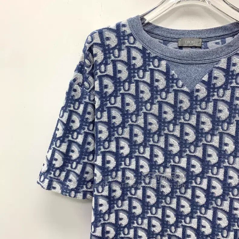 Dior Dior Dark blue logo jacquart full print cotton round-neck Size US S / EU 44-46 / 1 - 3 Thumbnail