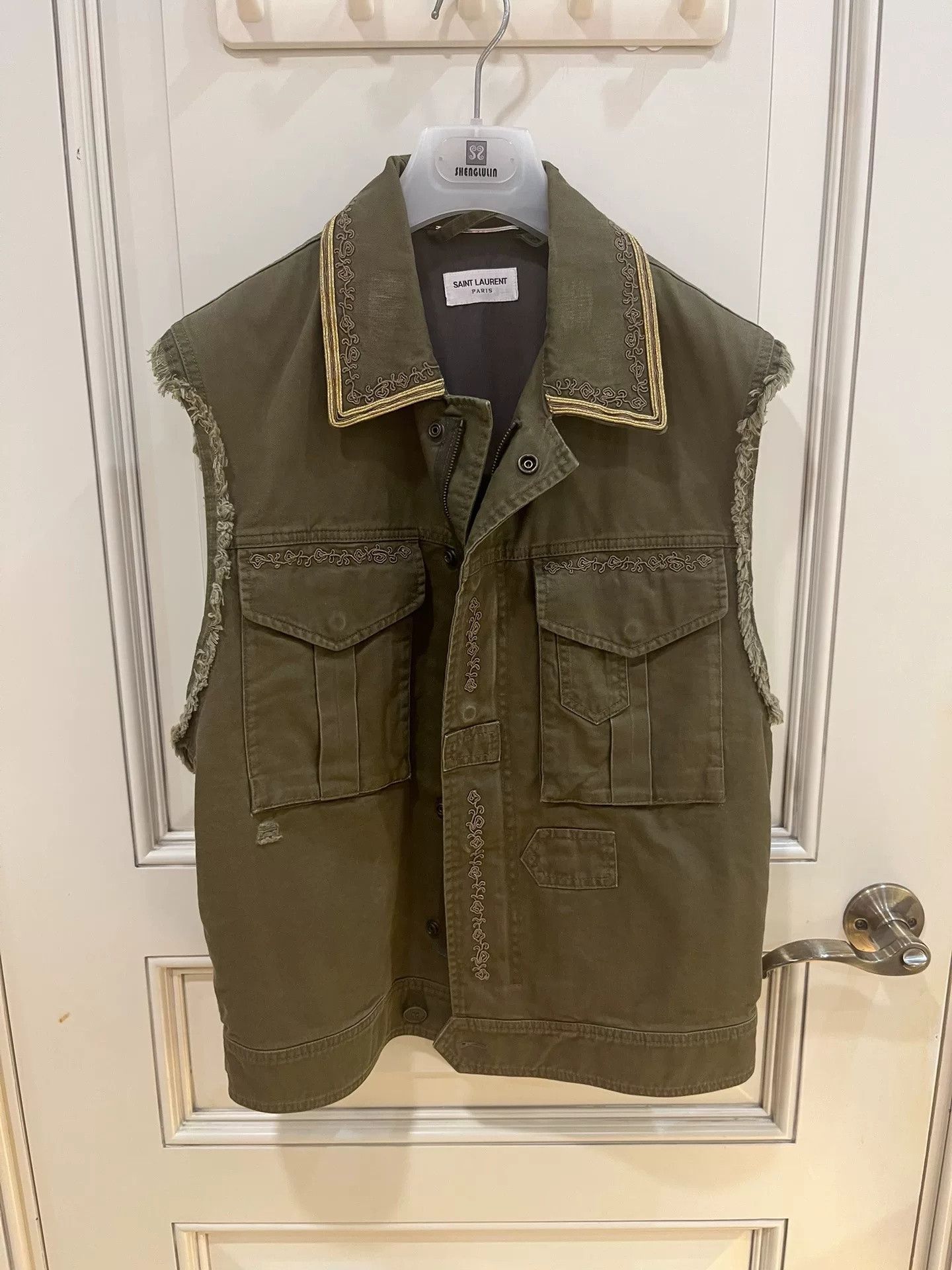 Saint Laurent Paris Saint Laurent SLP Distressed Denim Vest Size US S / EU 44-46 / 1 - 1 Thumbnail