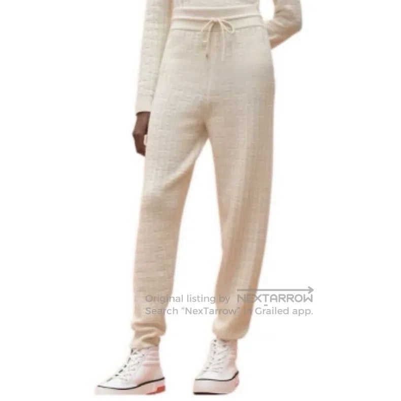 Hermes Hermes White All-Over Printed Knit Trousers Size 42" / US 20 - 4 Thumbnail