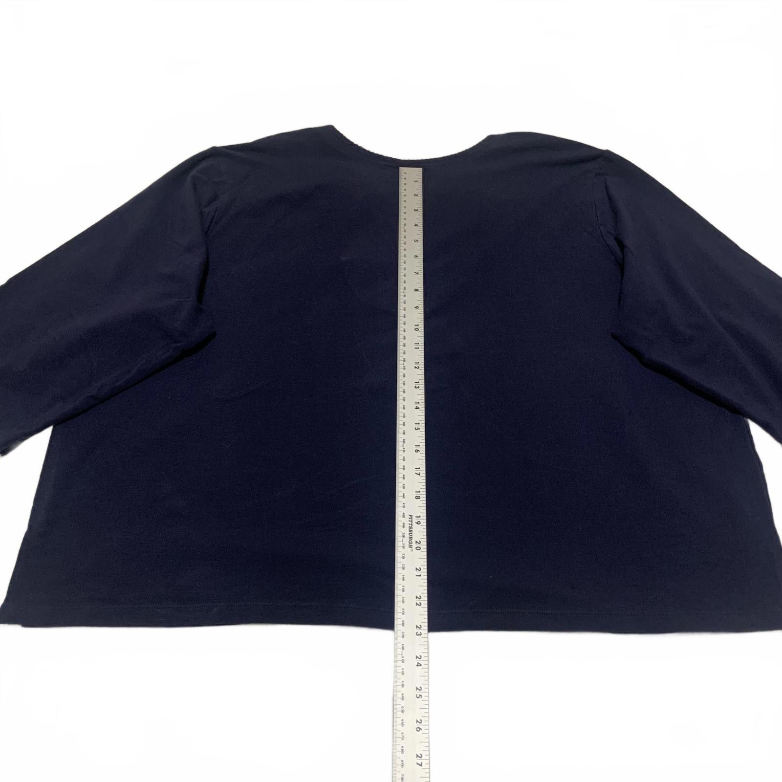 Denim & Co. Denim & Co Navy Blue Women's Blouse 3X Embroidered Size 3XL / US 20-22 - 9 Thumbnail