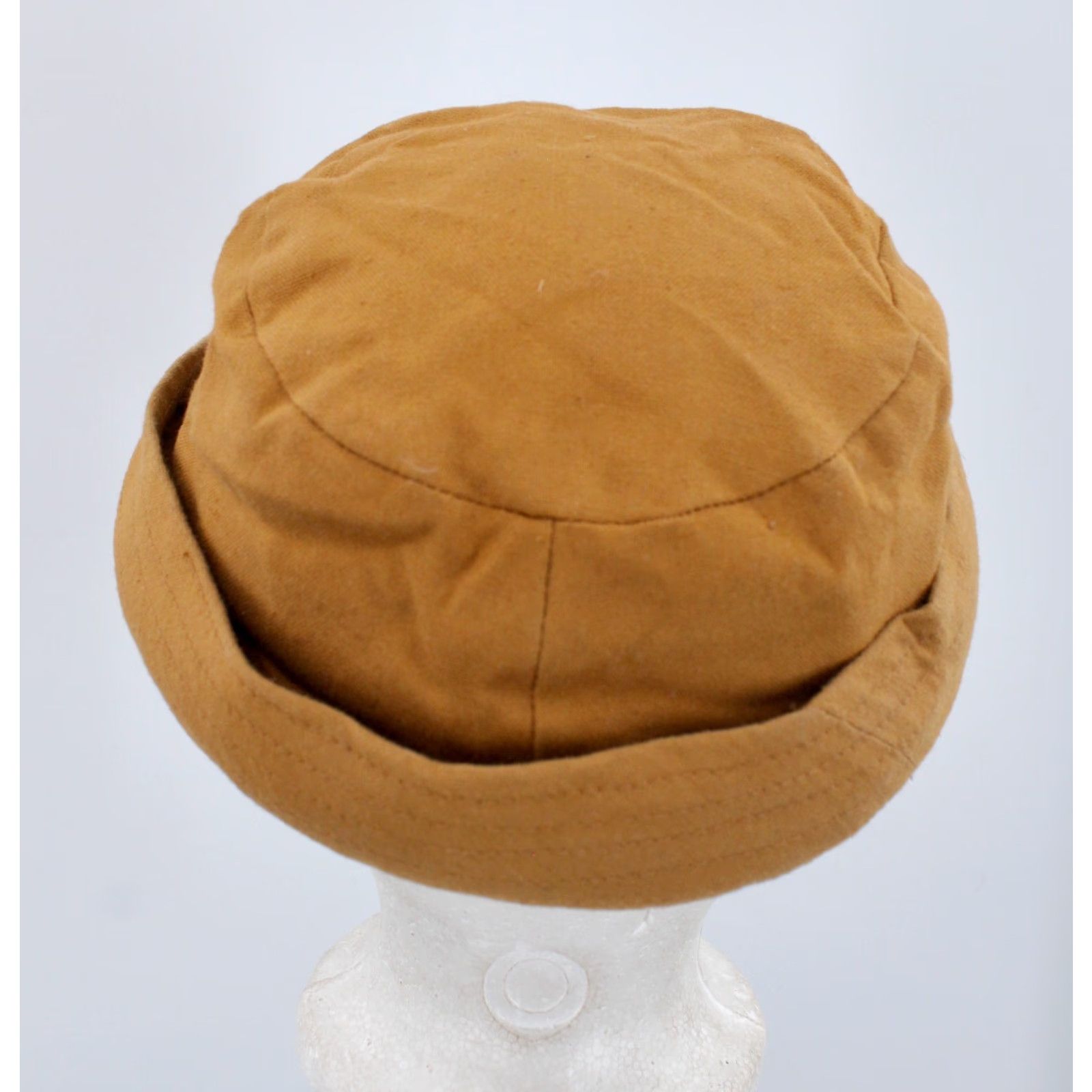 Vintage Men's VTG 1930s Brown Duck Canvas Hunting Cap Sz 7 1/8 Hat 30s Size ONE SIZE - 4 Thumbnail