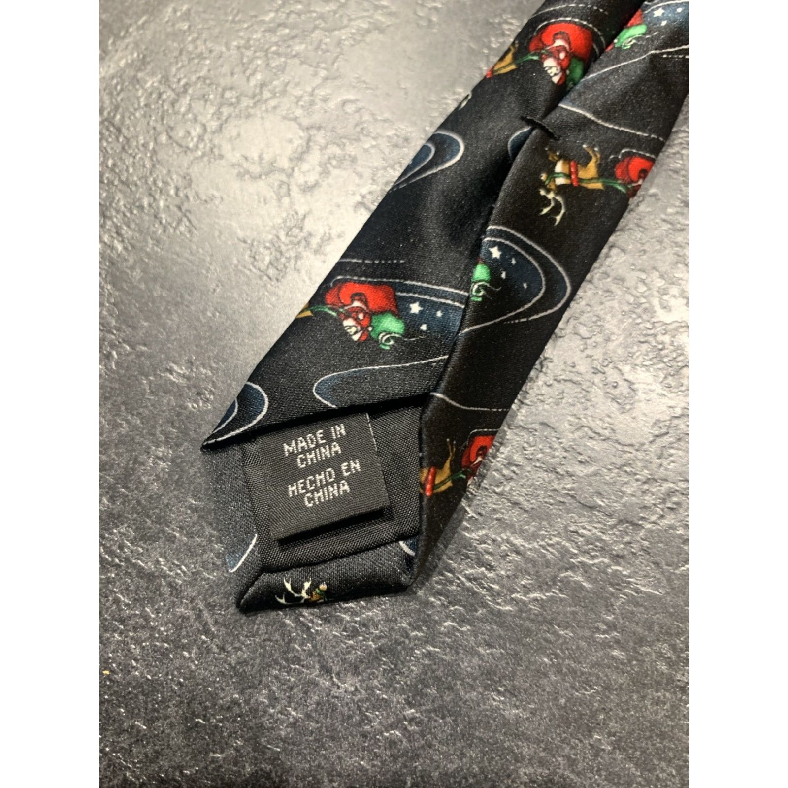 Vintage VINTAGE Noël Christmas Tie Black Santa Mens Size ONE SIZE - 5 Thumbnail