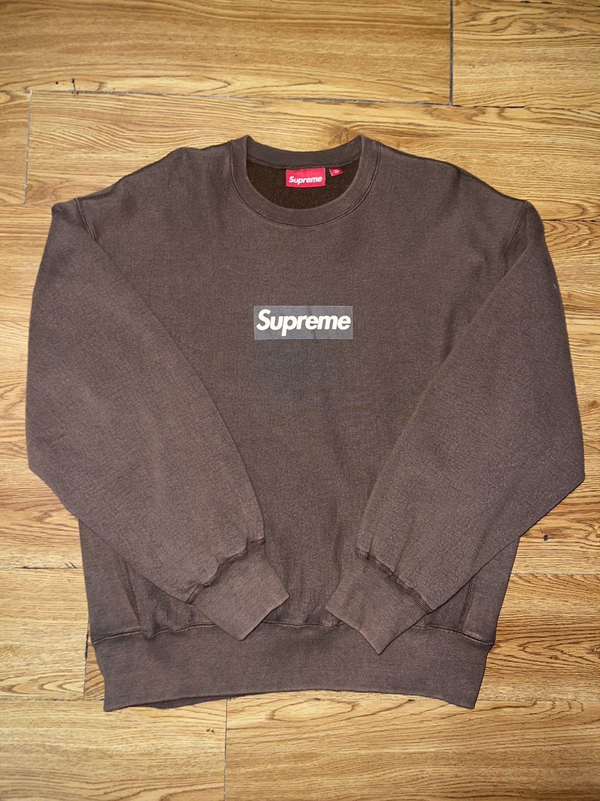 トップス Supreme Washed Box Logo Crewneck Brown L Supreme Washed Box Logo Crewneck Brown Men's - SS25 - US