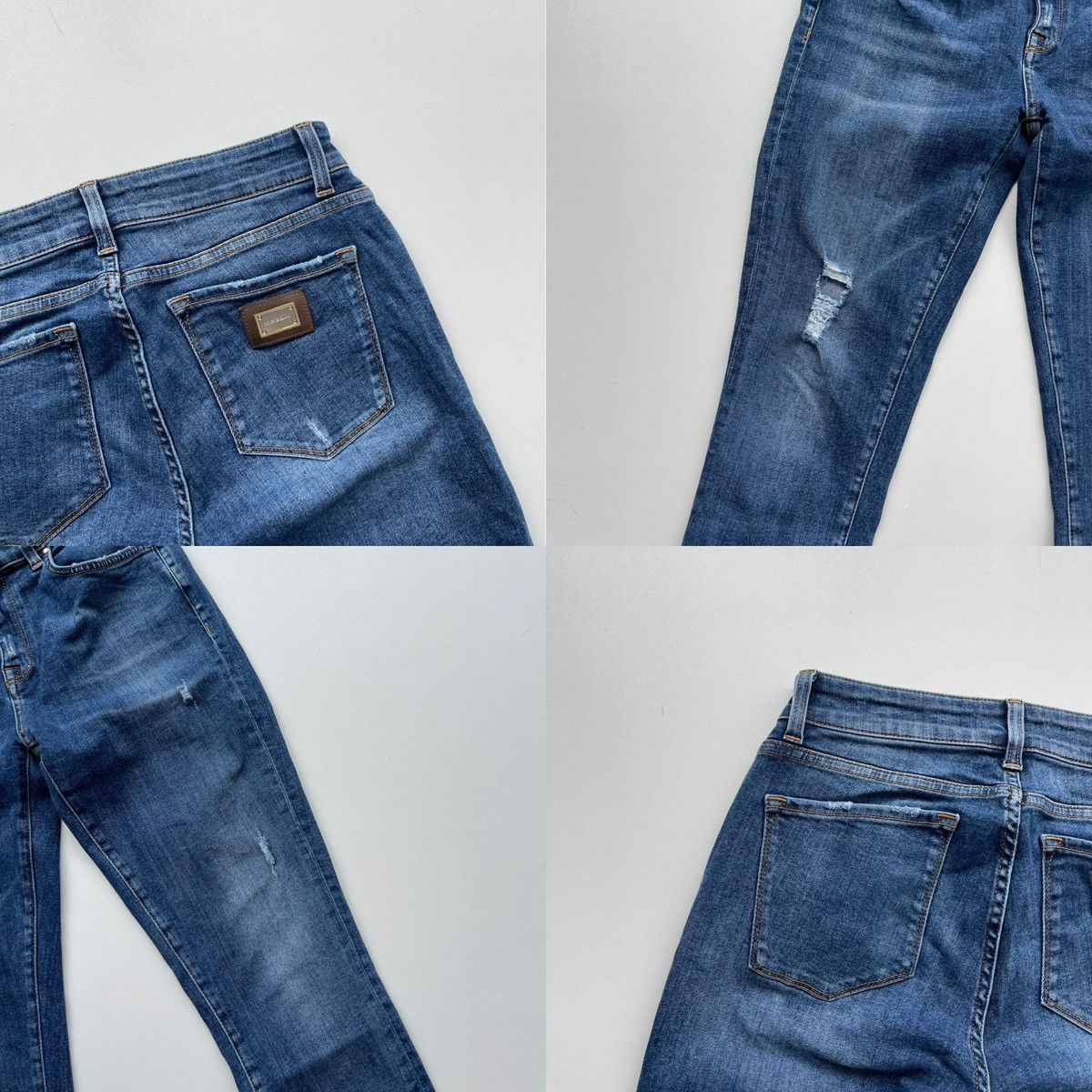 Dolce & Gabbana Dolce & Gabbana Distressed Slim Fit Straight Jeans Blue Size 28" / US 6 / IT 42 - 7 Thumbnail