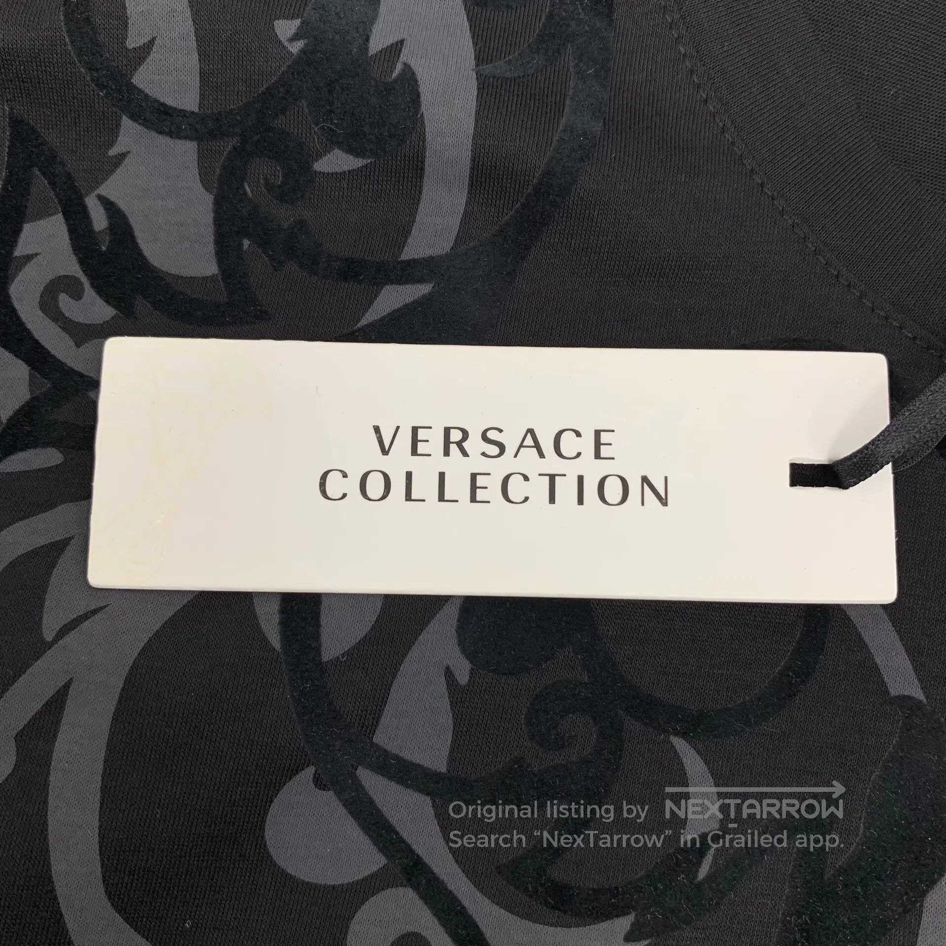 Versace Versace Black Pattern Printed Cotton Round Neck Short Slee Size US S / EU 44-46 / 1 - 6 Thumbnail