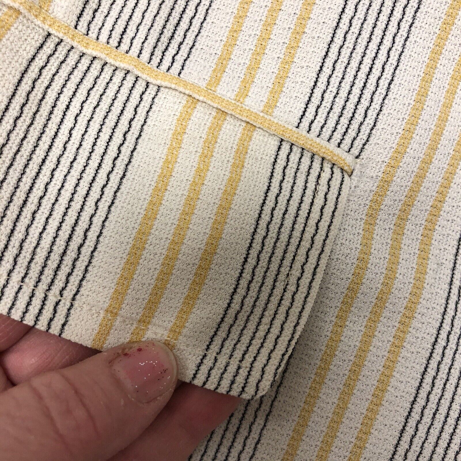 Other Vtg Harmony White Yellow Sport Coat TEXTURED STRIPE Jacket Size 42S - 6 Thumbnail