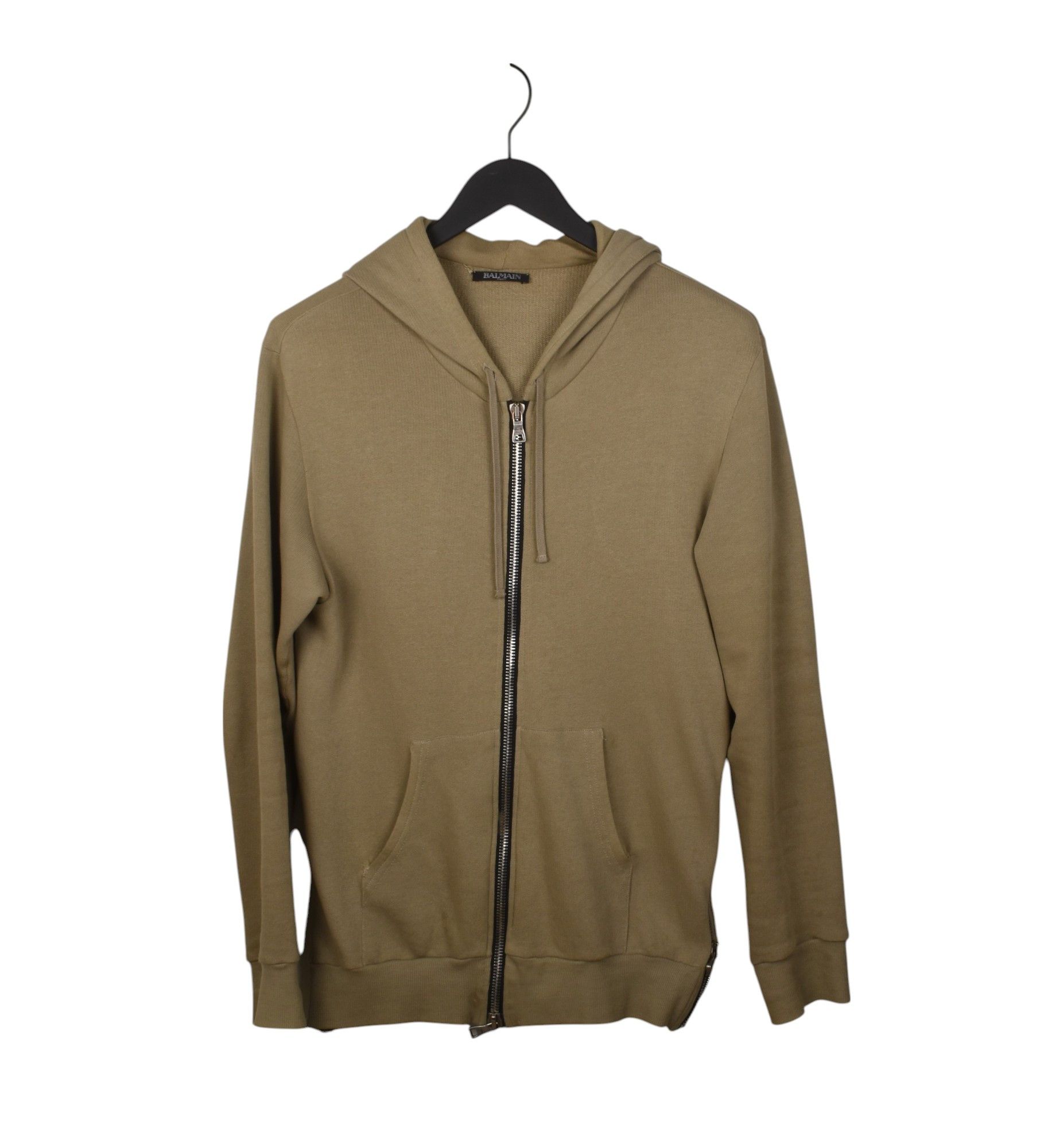 Balmain Men Hoodie Heavy Zippers Hooded Sweatshirt Size M