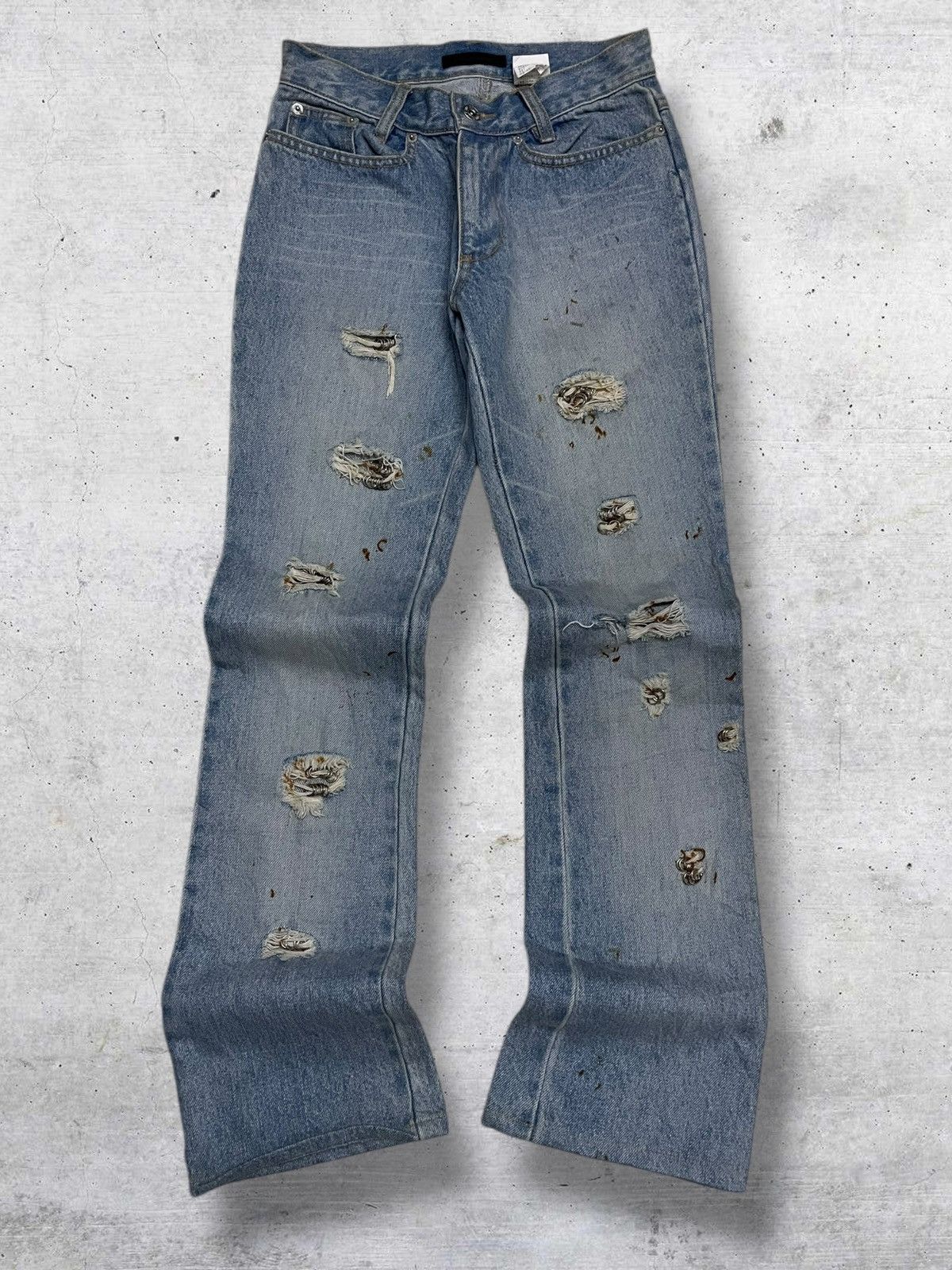 If Six Was Nine VINTAGE DONA MARIE JAPAN DESIGNER FLARED PIERCING WASHED Size US 27 - 1 Thumbnail