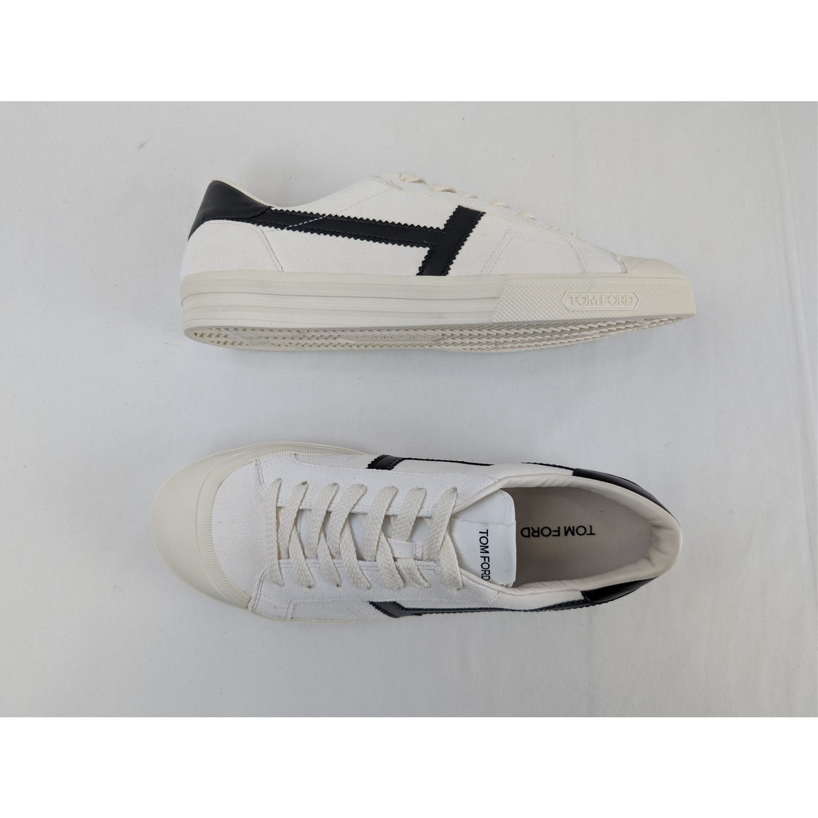 Tom Ford o1rshd1 Jarvis low-top canvas and leather sneakers in white Size US 8 / EU 41 - 1 Thumbnail