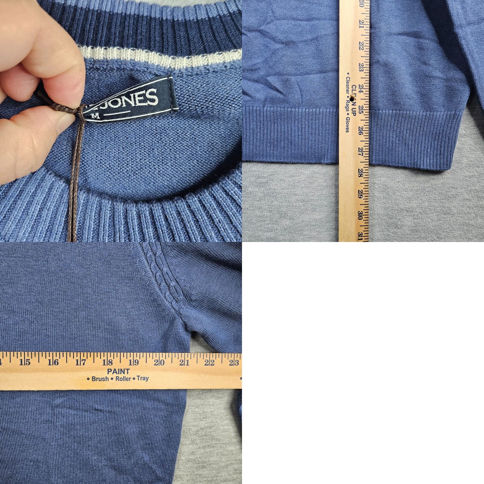 Vintage PAUL JONES Men Blue Crew Neck Pullover Cardigan Size M New Sweater Regular Knit Long Sleeve Casual Vintage: No Size US M / EU 48-50 / 2 - 8 Thumbnail