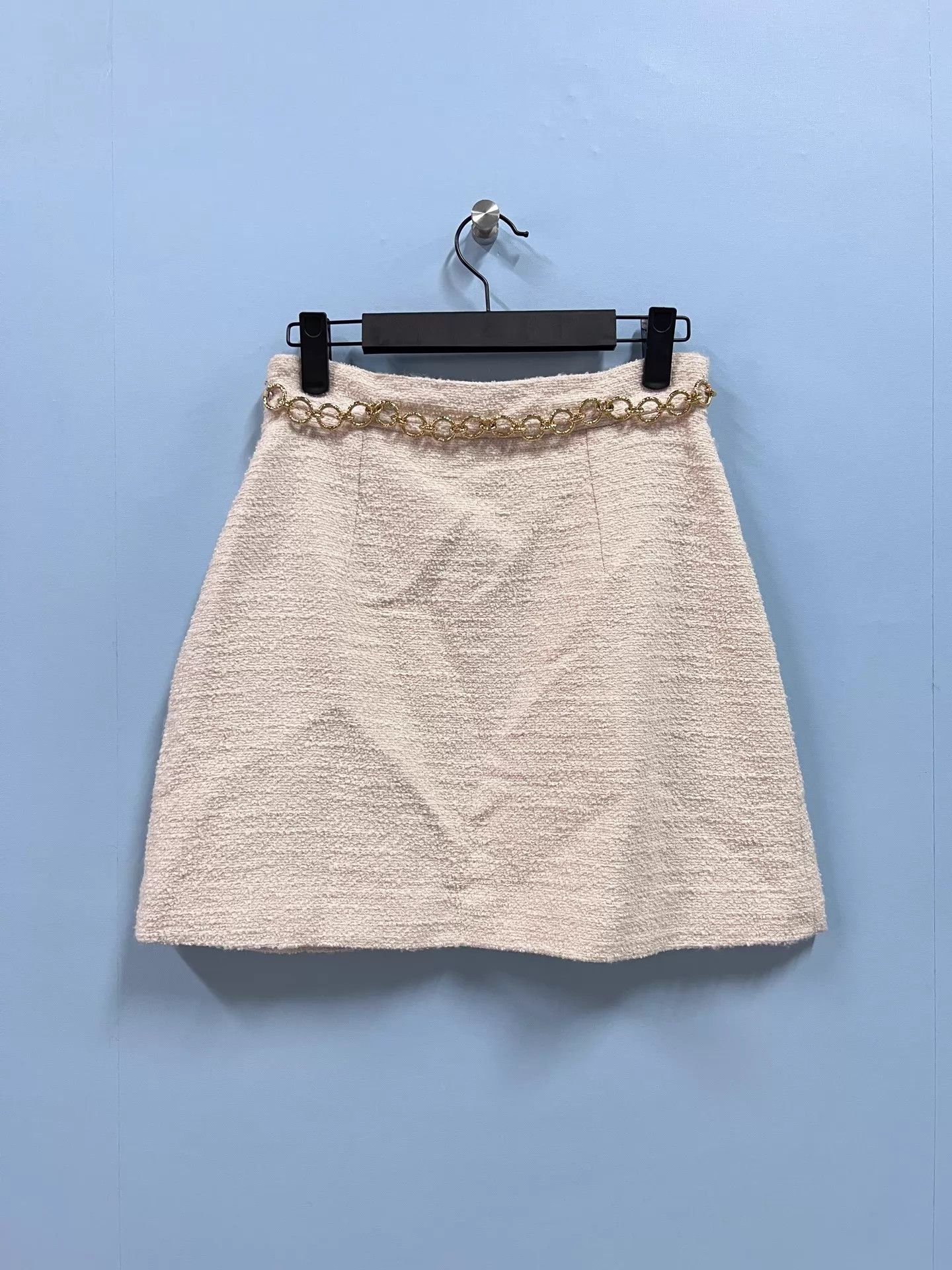Gucci Gucci Women's White Tweed Chain Detail Mini Skirt 38 99 New Size 26" / US 2 / IT 38 - 2 Thumbnail