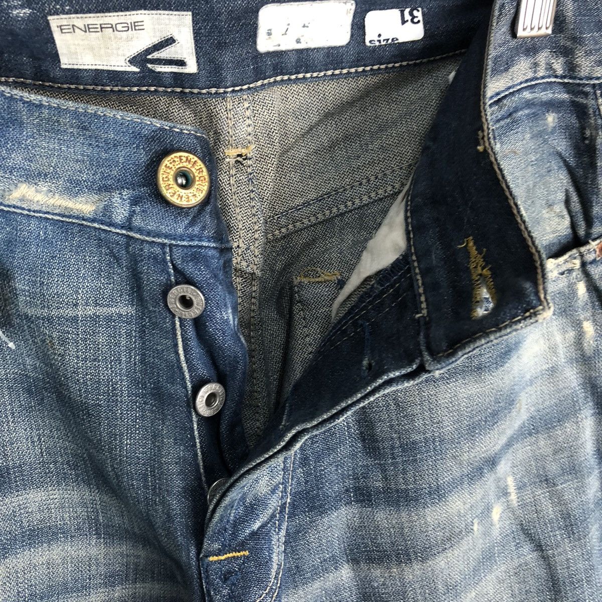 Energie DLL Energie faded Blue ripped Denim Pants #C123 Size US 31 - 10 Thumbnail