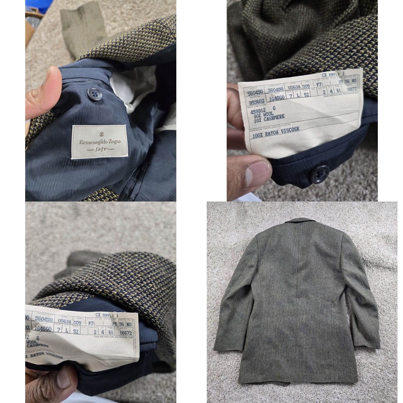 Ermenegildo Zegna Ermenegildo Zegna Blazer Single-Breasted Wool Brown Plaid Notch 3-Button Chest 40 L EU 52 L US Mens Vintage? Size 42R - 8 Thumbnail