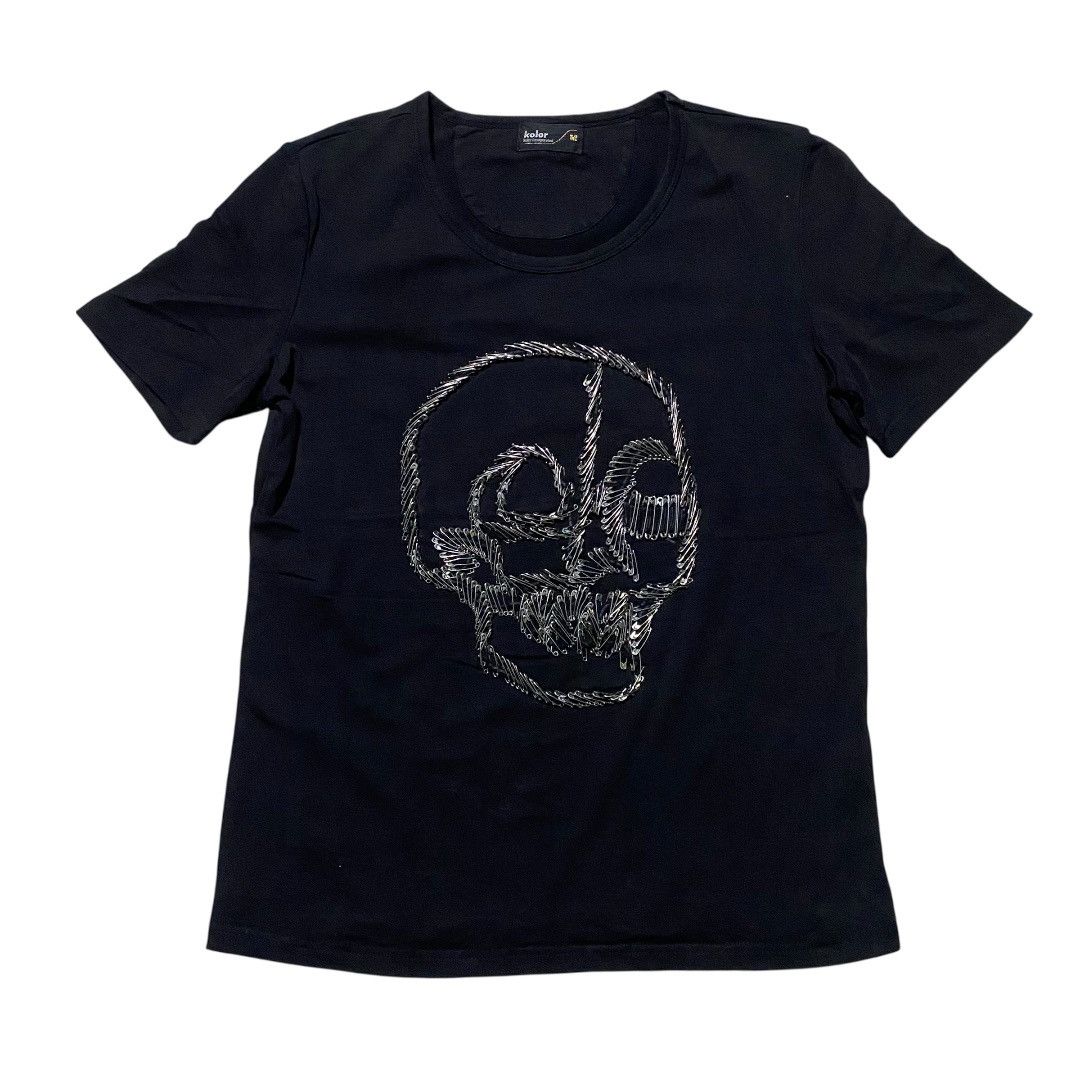 Kolor Kolor japan skull outline safety pins black tee Size S / US 4 / IT 40 - 1 Thumbnail