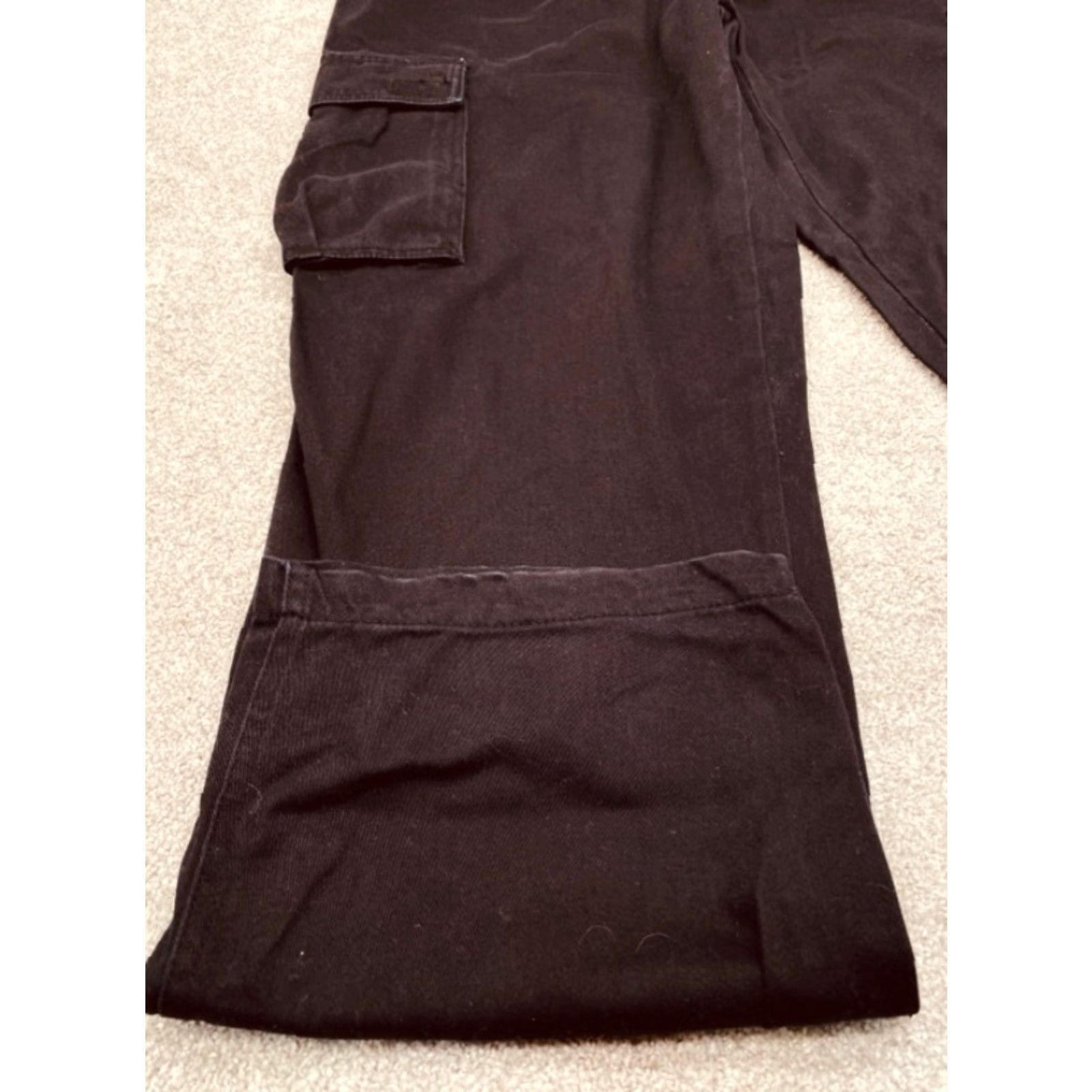 Quiksilver VINTAGE Quicksilver Men's Cargo Pants 33x32 Straight Leg 100% Cotton Black 4297 Size US 33 - 2 Thumbnail
