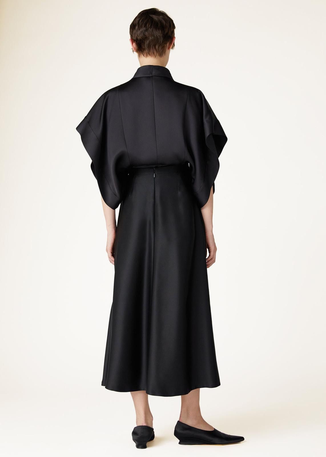 Loro Piana o1srvl11e0225 FAN8264 Satin Mireille Miel Skirt in Black Size 27" / US 4 / IT 40 - 5 Thumbnail