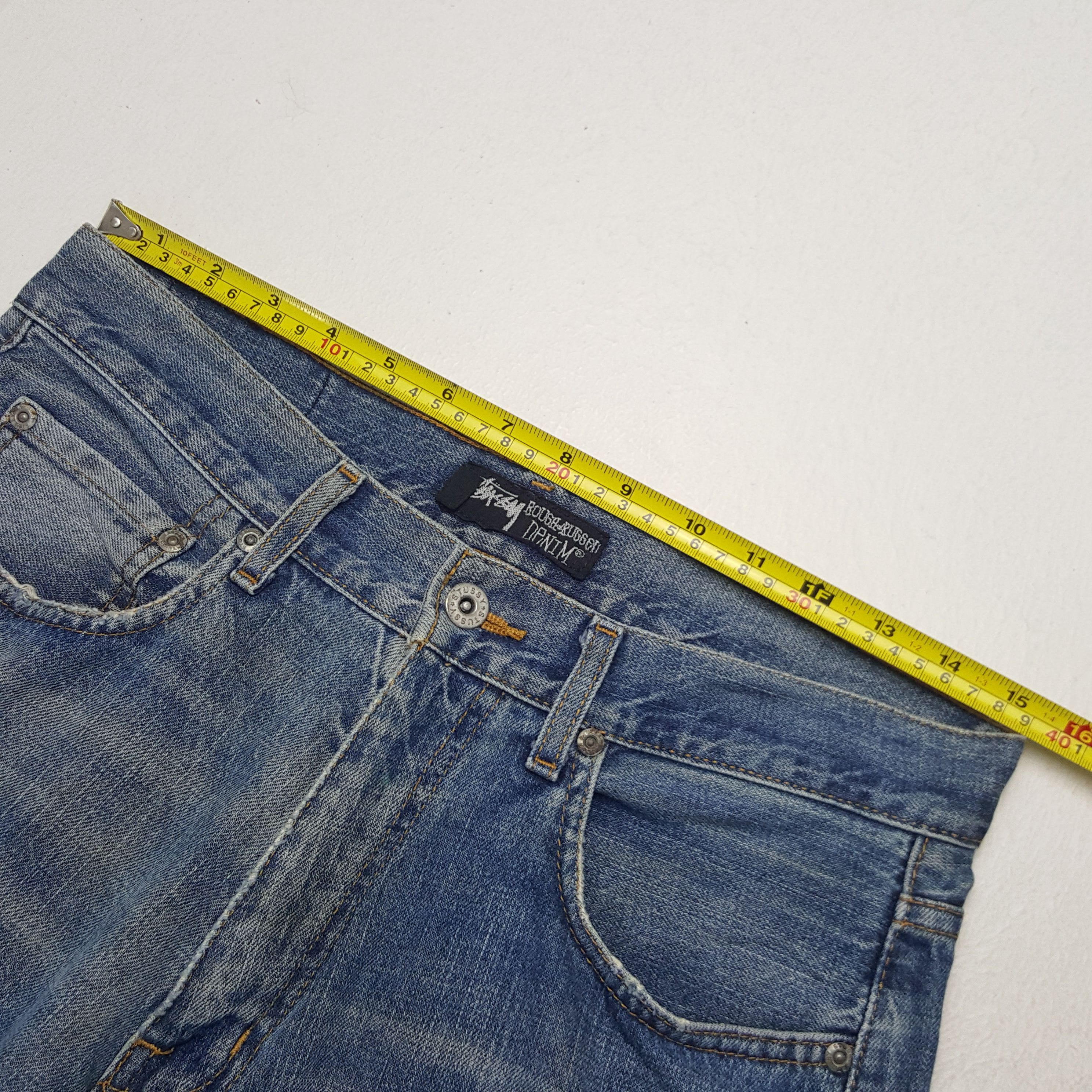 Stussy × Vintage Vintage Stussy Workgear Custom Art Logo Denim Jeans Size US 30 / EU 46 - 7 Thumbnail