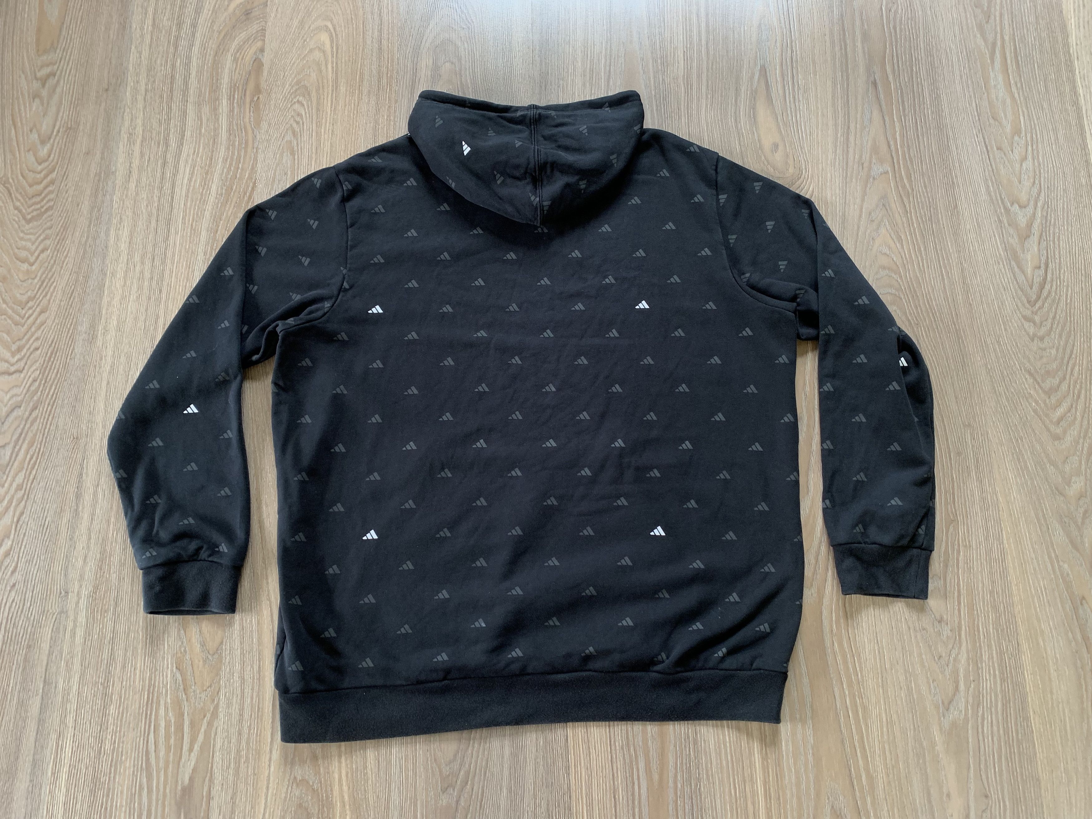 Adidas Adidas Monogram Multi Logo Cotton Black Hoodie Size US XXL / EU 58 / 5 - 3 Thumbnail