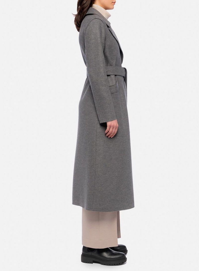 Harris Wharf London o1s22i1n1024 Pressed Wool Long Coat in Grey Size M / US 6-8 / IT 42-44 - 3 Thumbnail