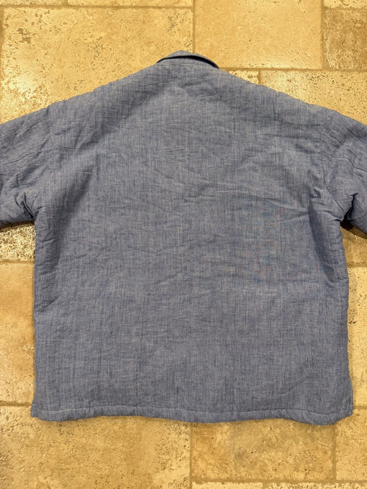 Greg Lauren Greg Lauren SS25 Blue Chambray Sherpa Lined Jacket Size US XL / EU 56 / 4 - 13 Thumbnail