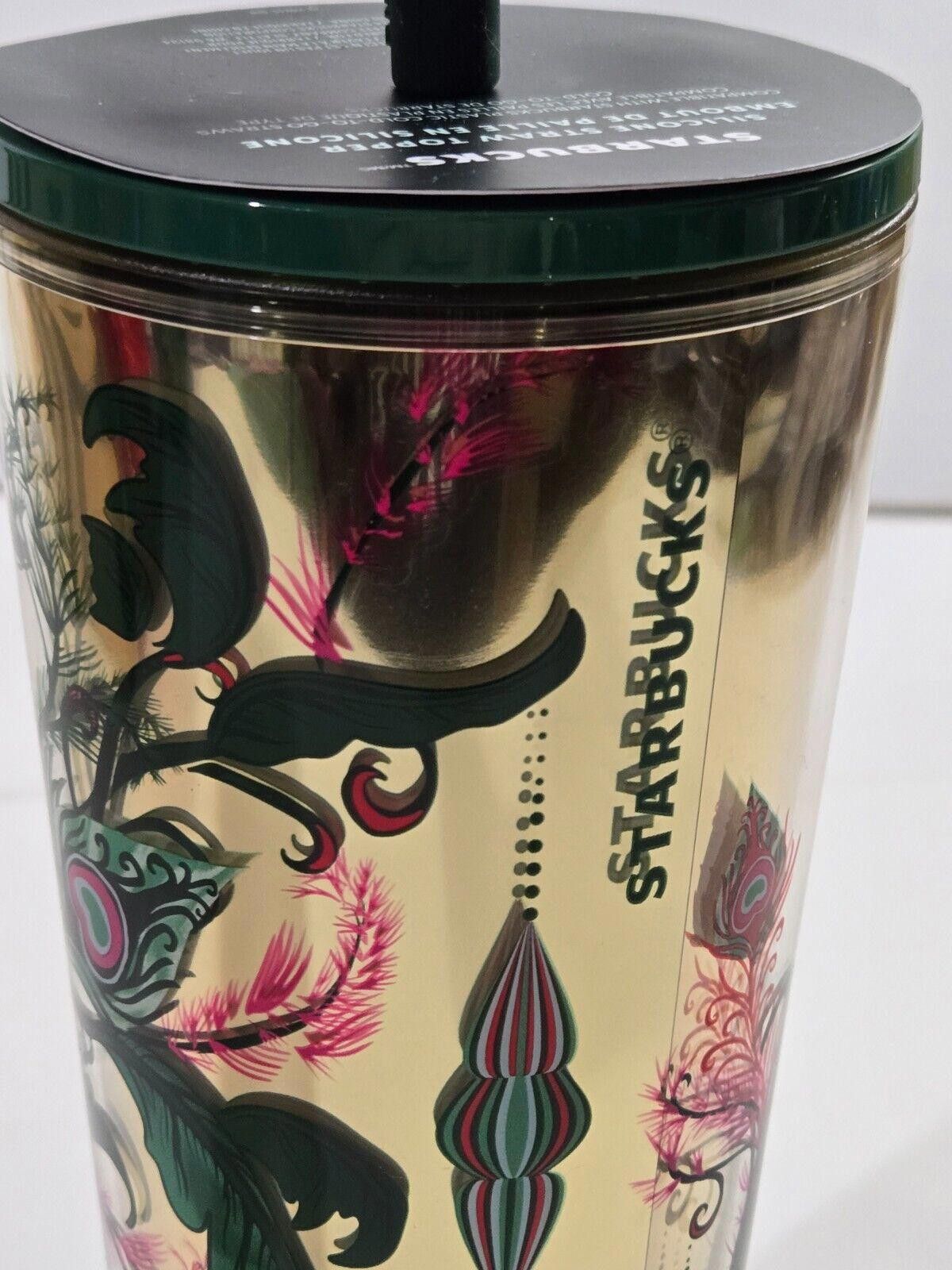 Designer Starbucks Tumbler Gold Green 2024 24 oz RARE NWT Size ONE SIZE - 3 Thumbnail