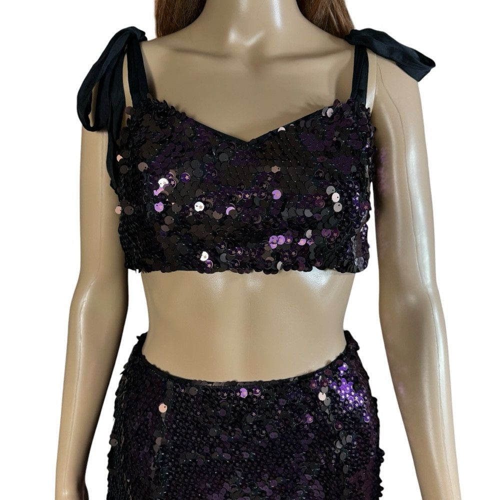 Free People NWT New $198 Free People Star Bright Sequin Two-Piece Crop Size XS / US 0-2 / IT 36-38 - 9 Thumbnail
