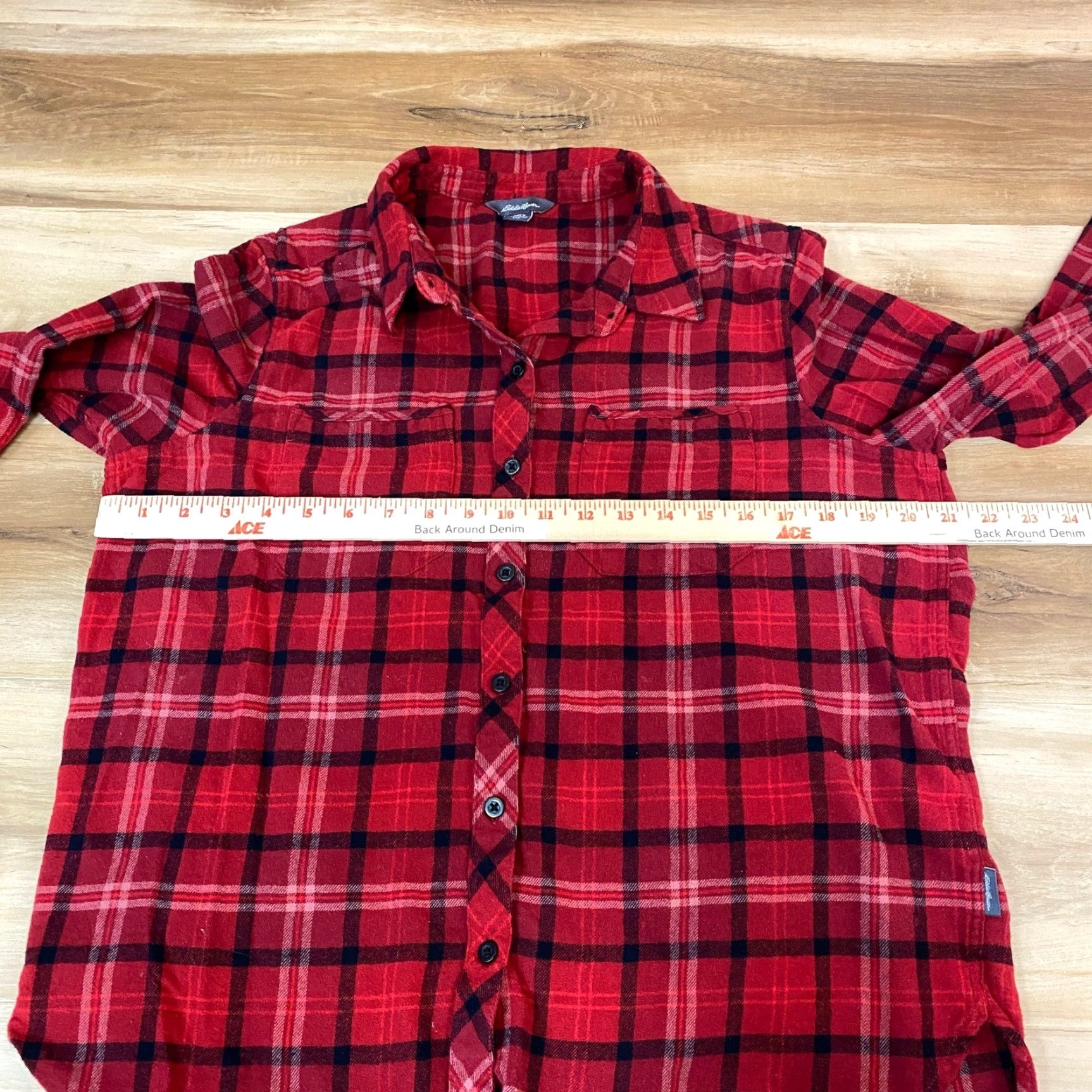 Eddie Bauer Eddie Bauer Women's Red Black Plaid Flannel Shirt Long Sleeve Button-Up L Womens Size L / US 10 / IT 46 - 7 Thumbnail